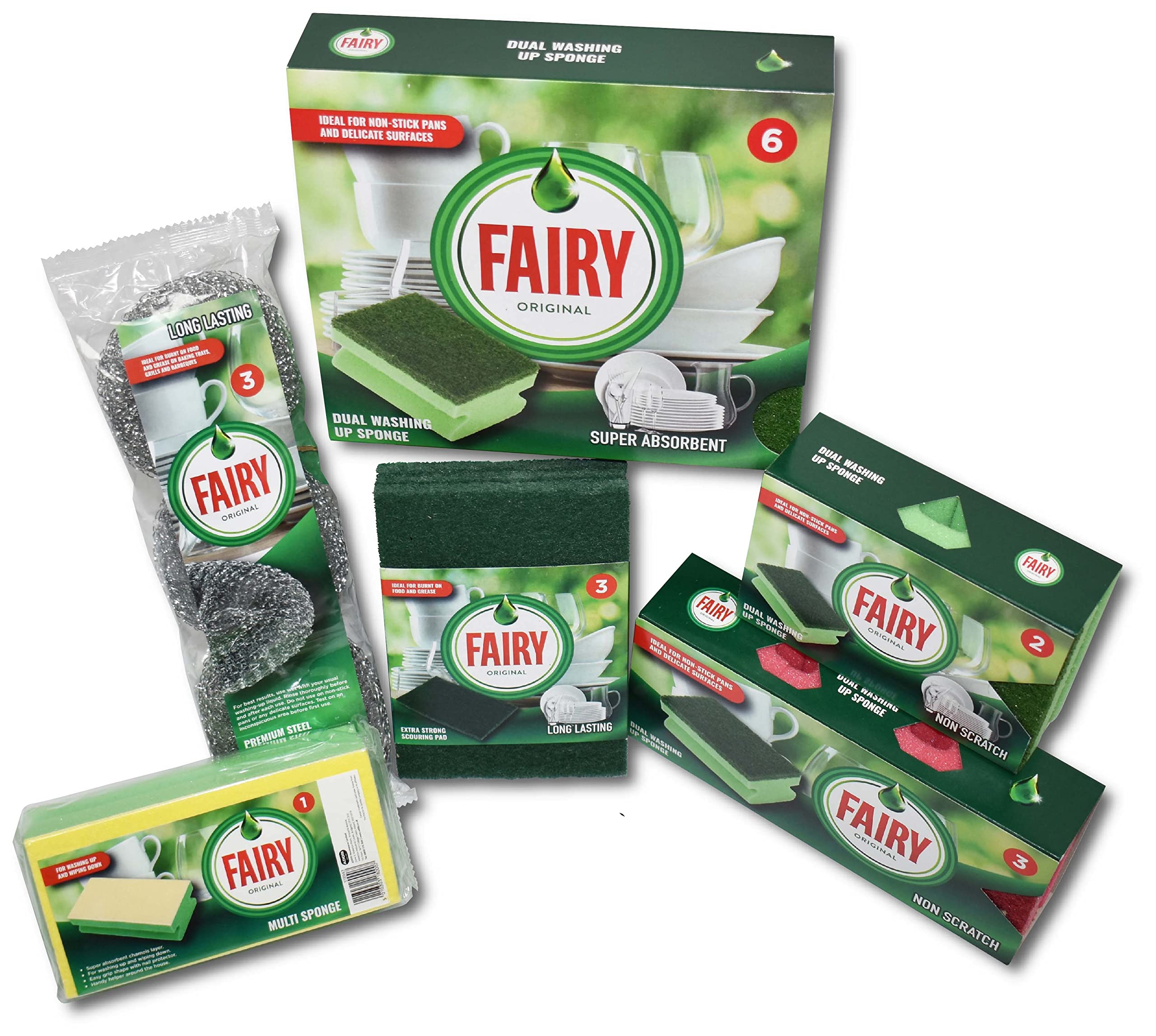 Addis Fairy Originals Non-Scratch Dual Sponge Scourer with Crystals - 6 Pack 8