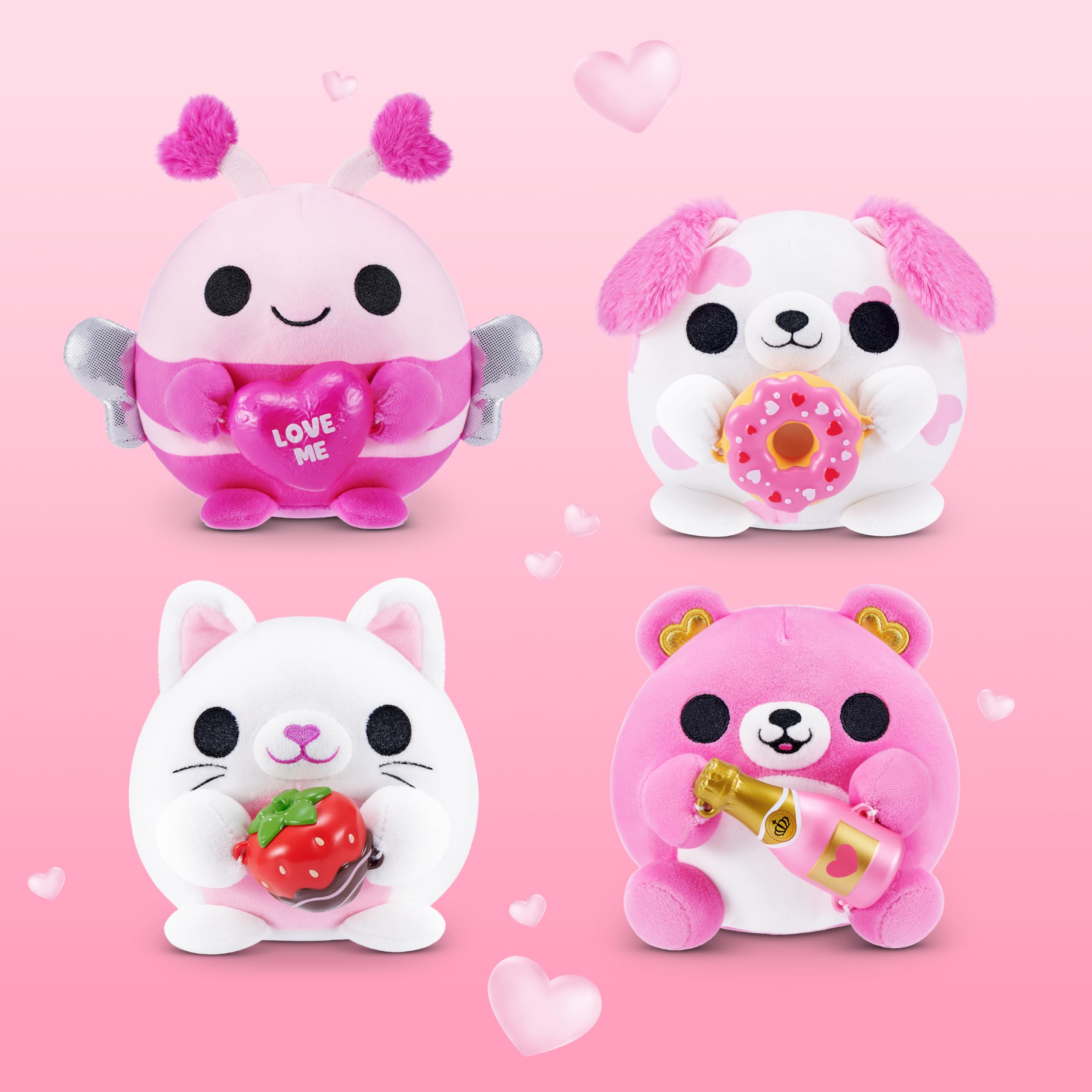 Snackles Valentine’s Edition 8-Inch Plush Toy - Kitten with Strawberry Choco | Polyester 6