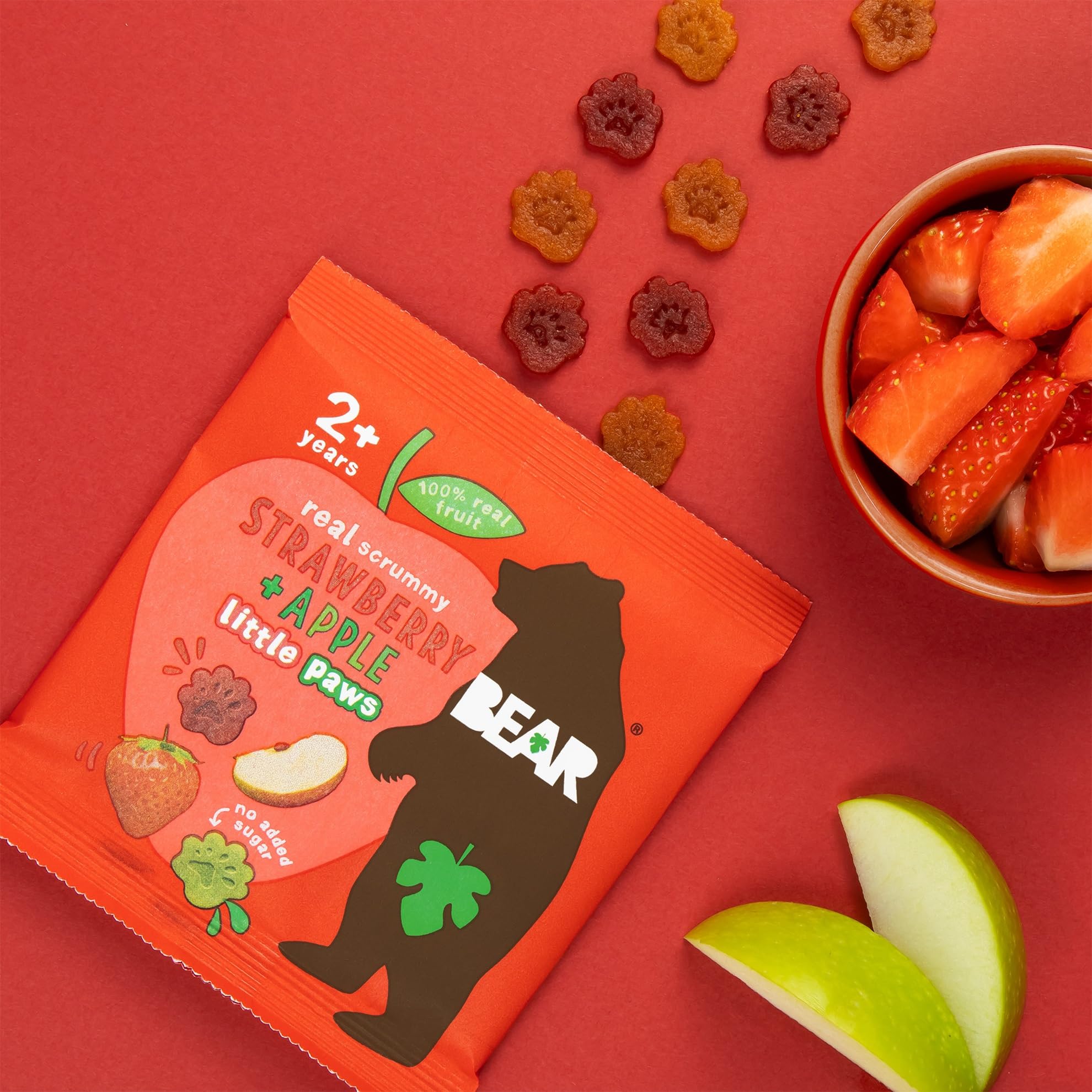 BEAR Strawberry and Apple Paws - 18 x 20g Packs | 100% Natural Fruit | No Added Sugar 3