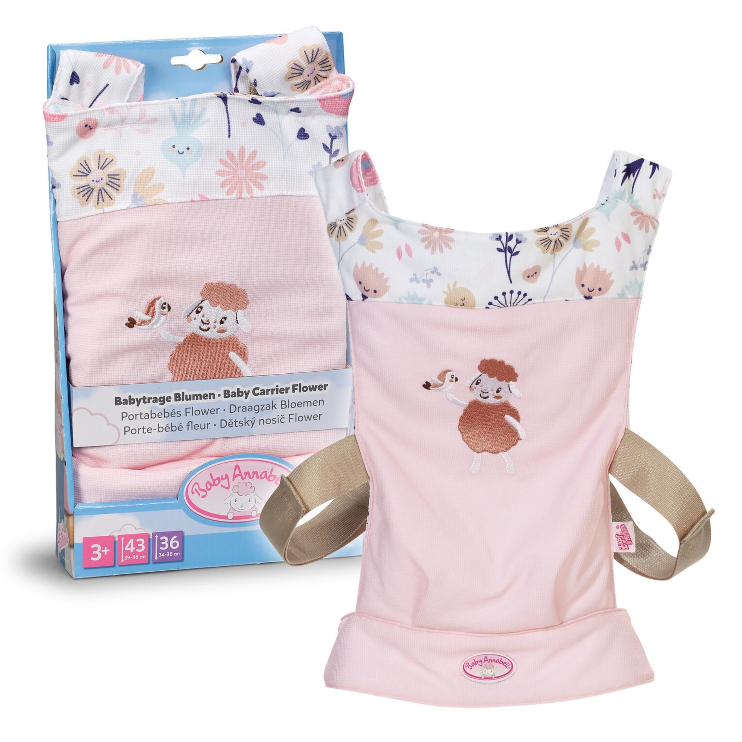 Baby Annabell Baby Doll Carrier - Adjustable Straps | Fits 36cm & 43cm Dolls | Ages 3+