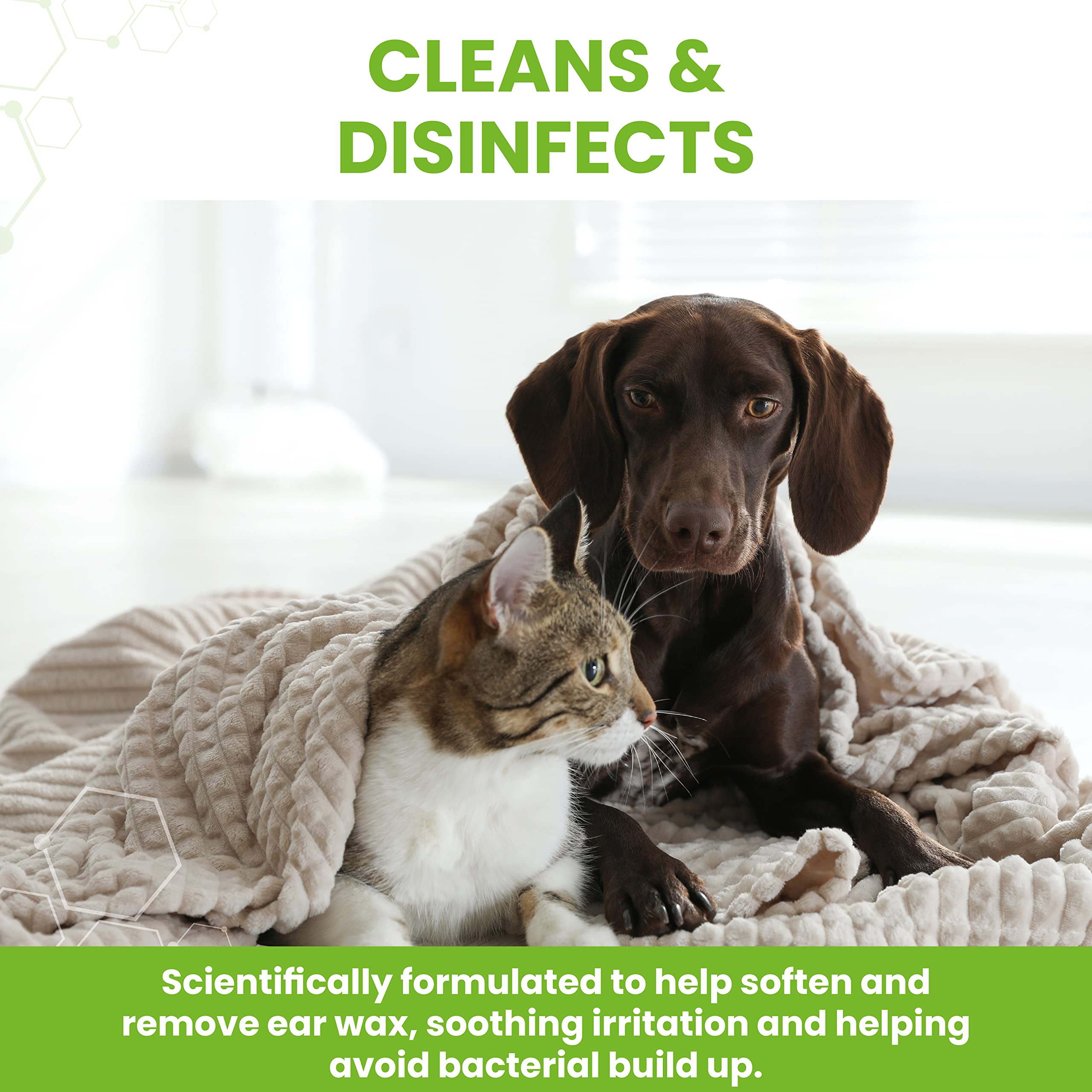 Vetzyme Antibacterial Ear Drops for Dogs, Cats & Small Pets - Cleans & Disinfects | 18 ml 3