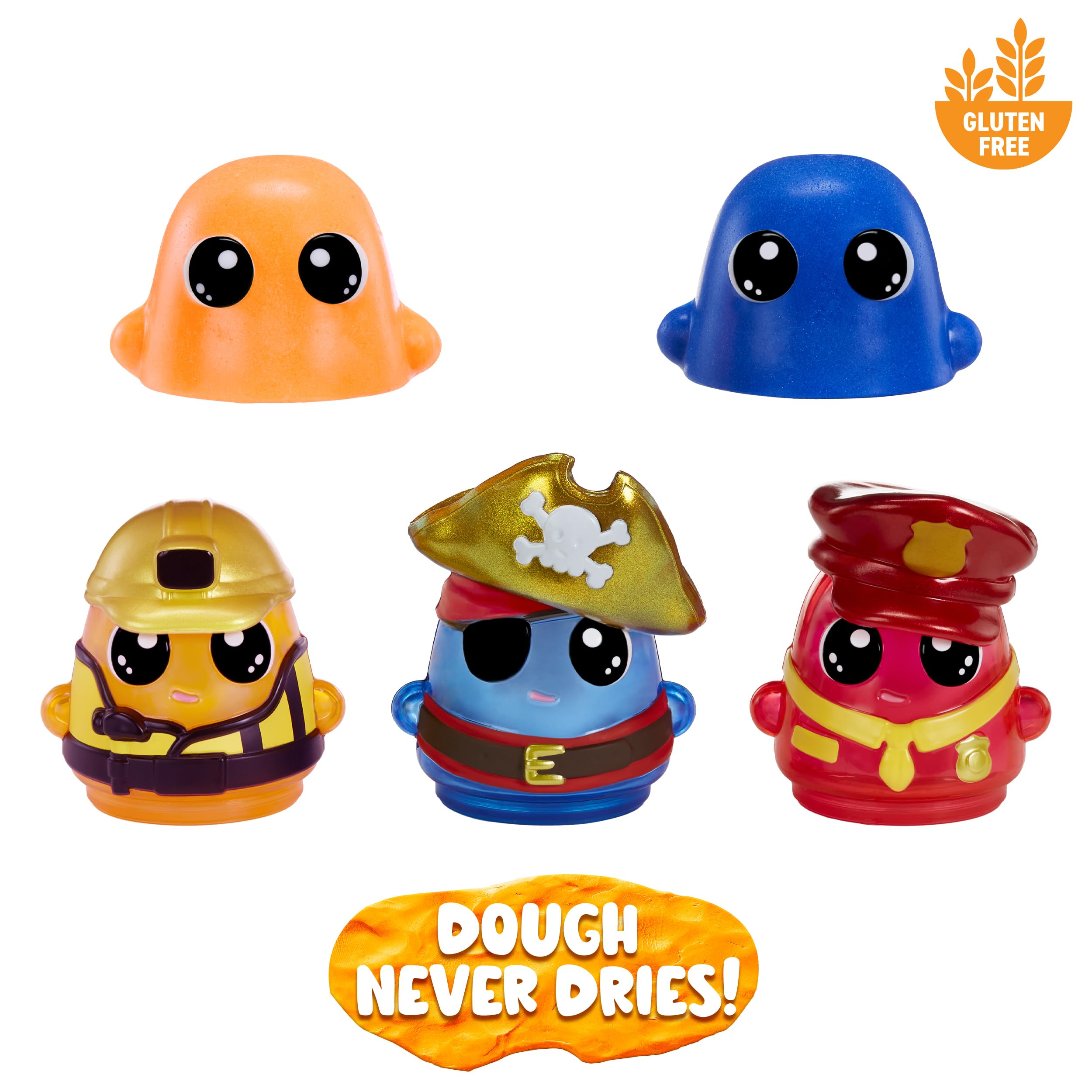 Dohkins Hero Pack Characters (Builder, Pirate, Fire Chief) - Never-Dry Dough | Ages 3+ 5