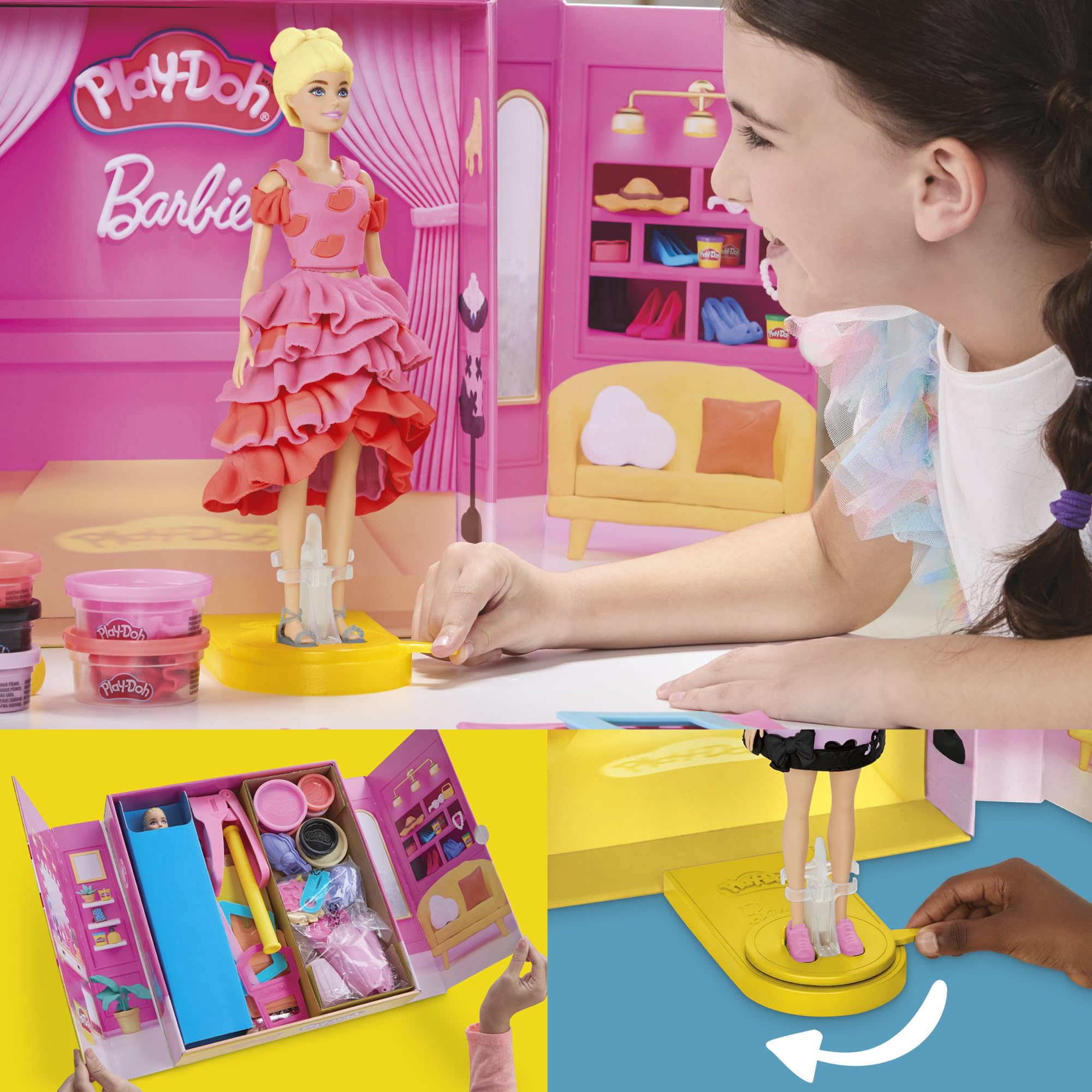 Play-Doh Barbie Designer Fashion Show Playset - Ages 5+ | Includes Barbie Doll & 5 Cans Compound 6