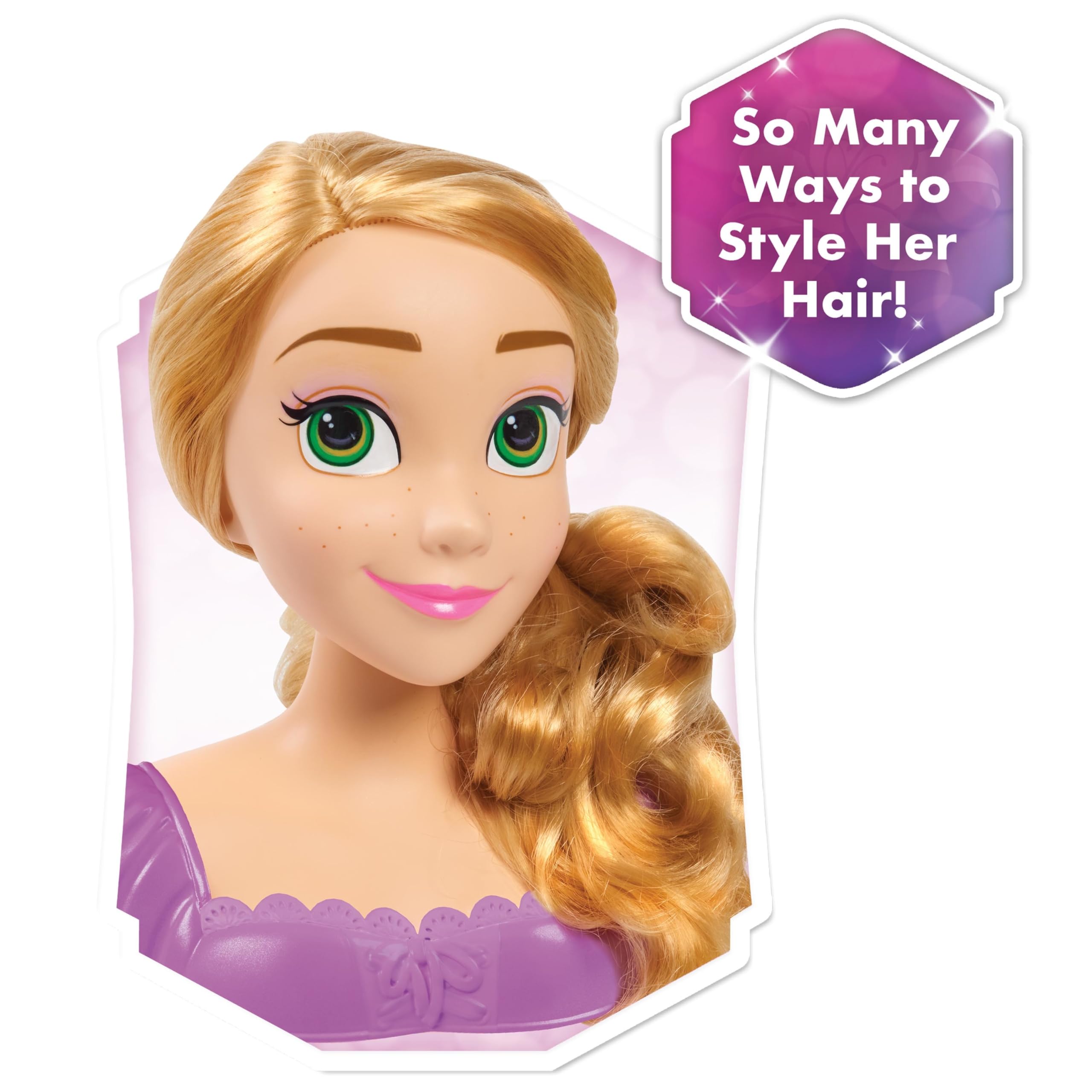Just Play Disney Princess Rapunzel Styling Head - 7 Pieces, 8-Inch, Ages 3+ 3