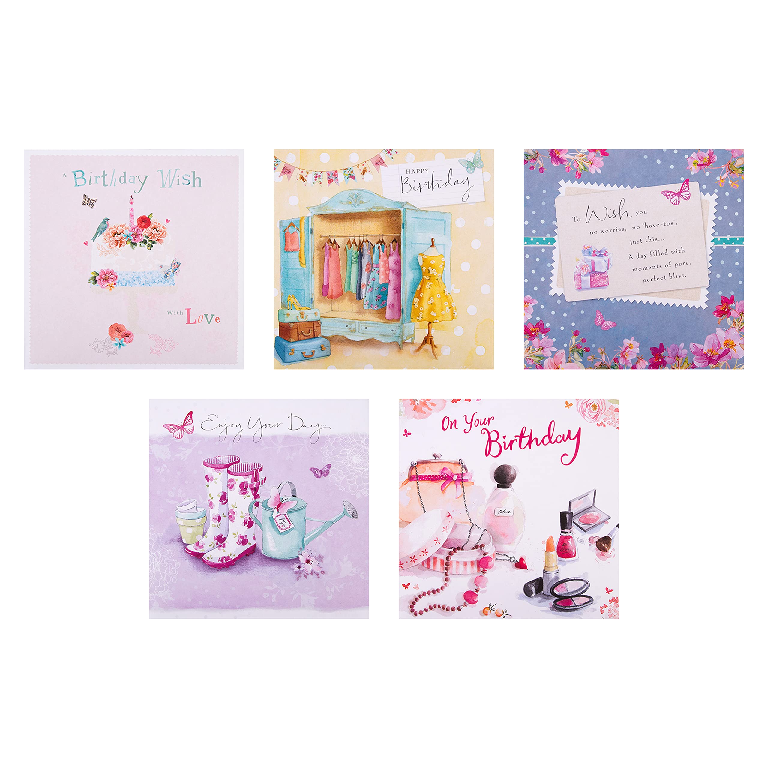 Hallmark Birthday Cards Multipack - 20 Cards in 20 Floral Designs | 16cm x 16cm 3