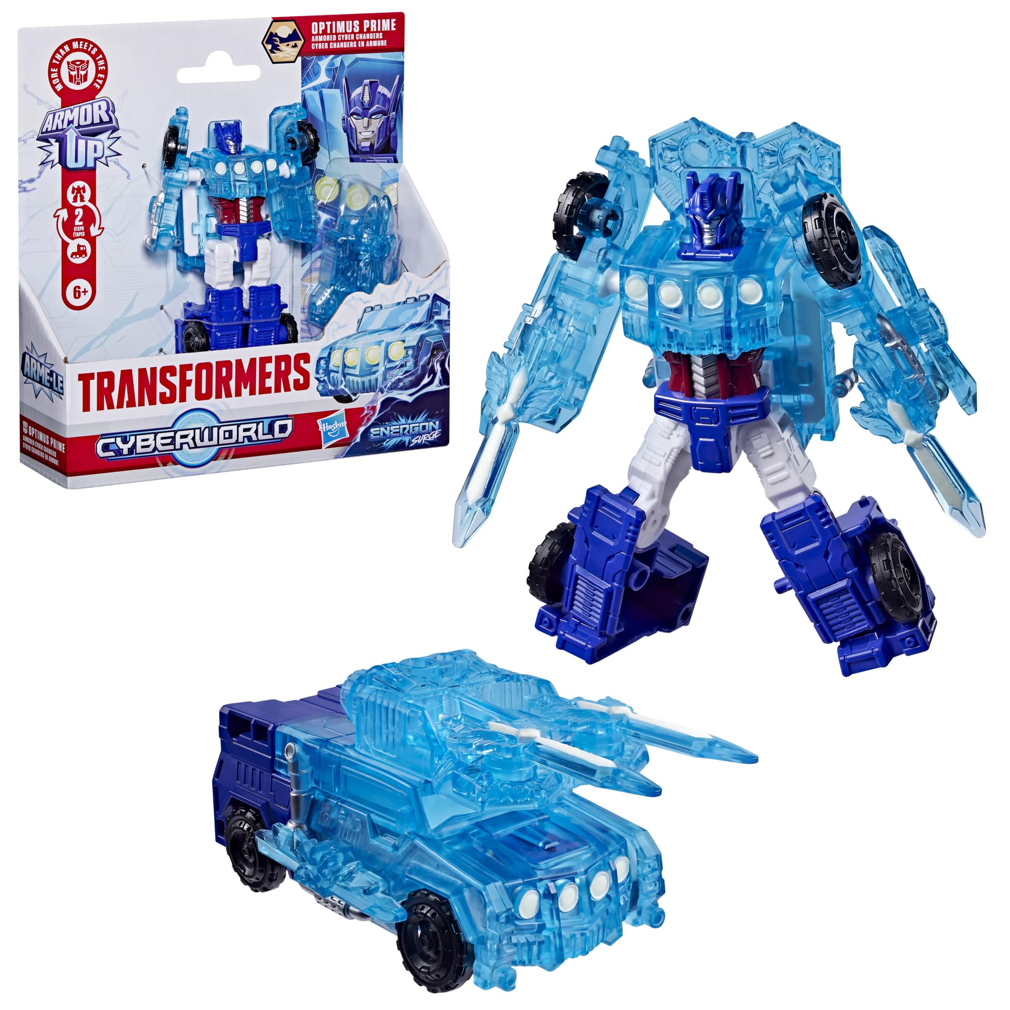 Transformers Energon Surge Optimus Prime Armored Cyber Changers Action Figure | 4-inch | Glow in the Dark 3