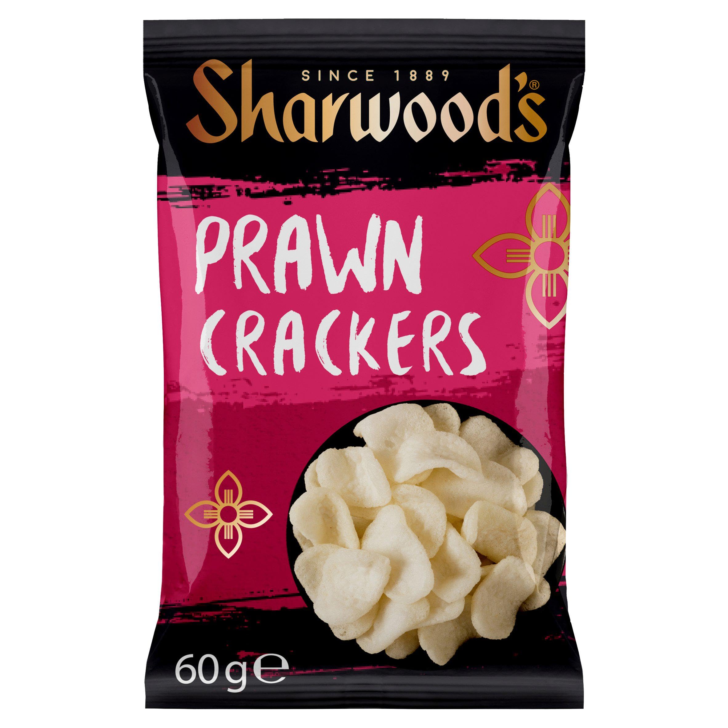Sharwood's Prawn Crackers – Knuspriger chinesischer Snack mit echten Garnelen, 60g Packung mit 6 Stück 3