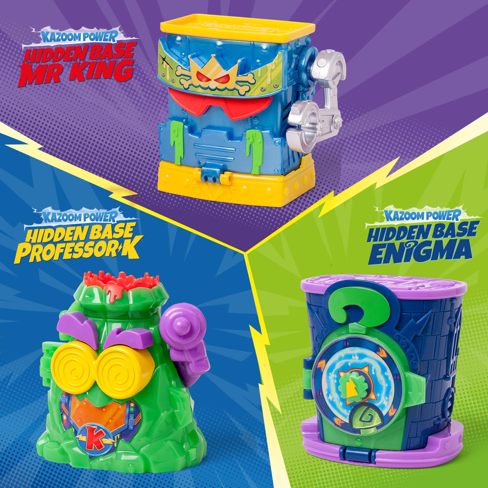 SUPERTHINGS RIVALS OF KABOOM Professor K's Hidden Volcano Base Playset | Includes 2 Exclusive Figures 9