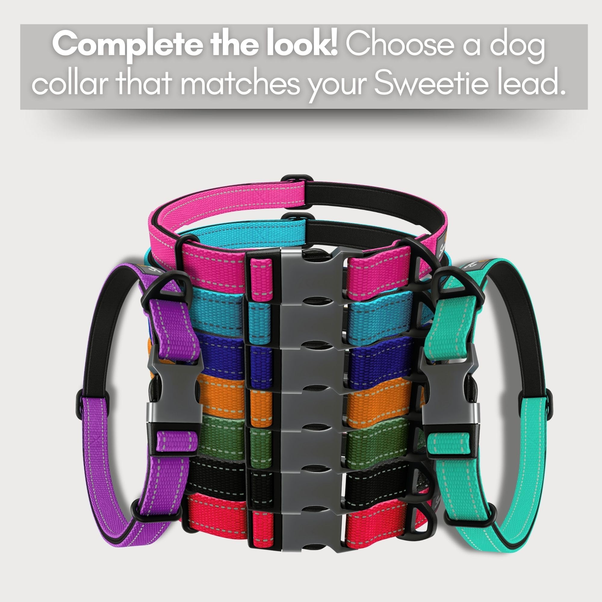 Sweetie Rope Dog Lead - Strong Black Leash with 2 Padded Handles | 1.5m Length 9