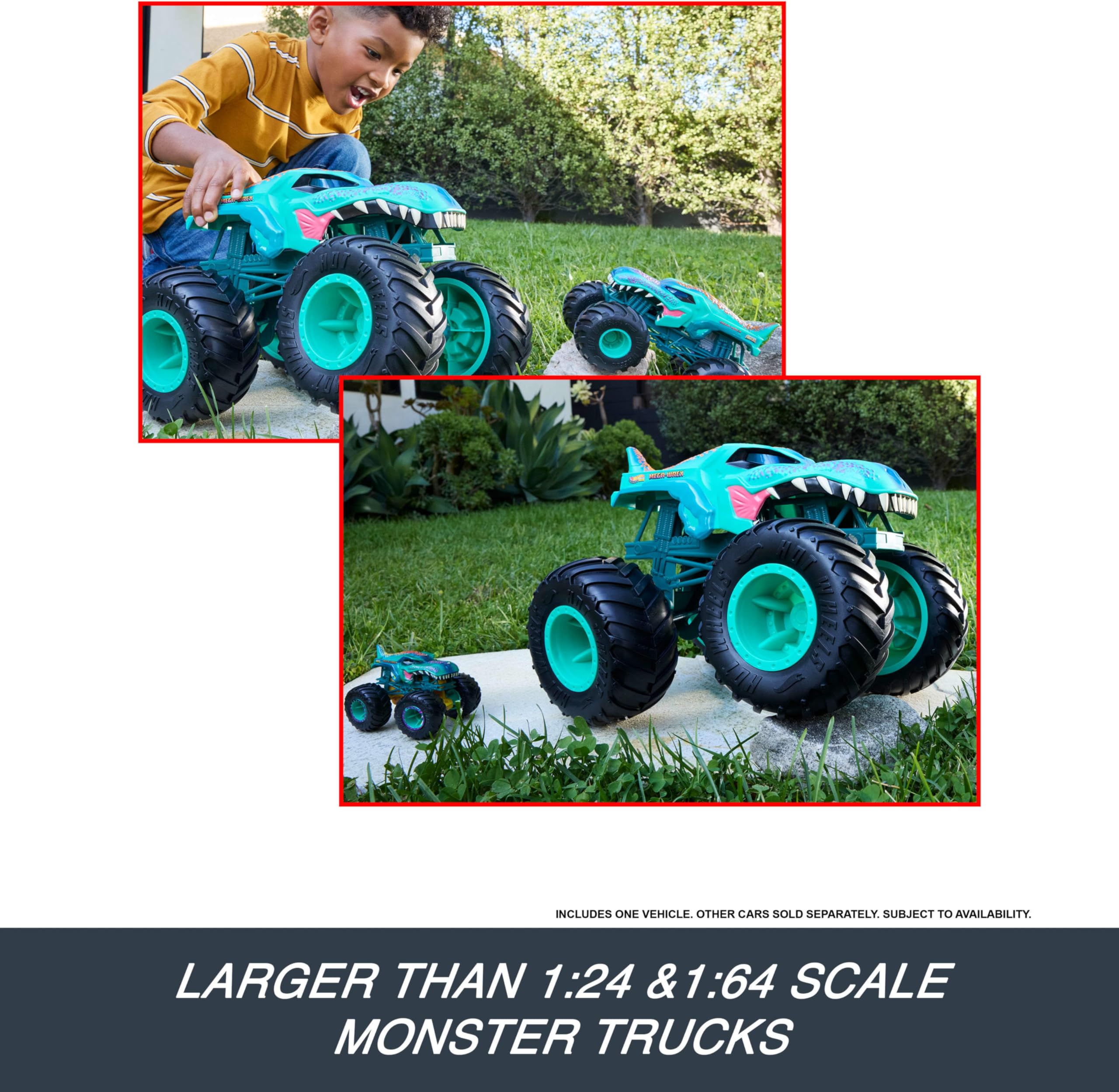 Hot Wheels Monster Trucks Colossal Mega-Wrex Toy Truck | Large Scale Plastic Vehicle | Model JJN47 4