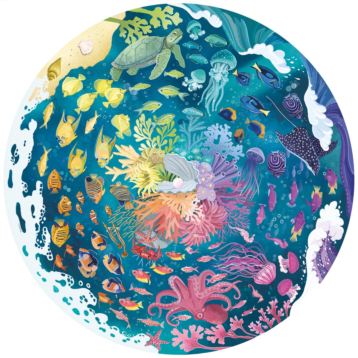 Ravensburger Circle of Colours Oceans Circular 500 Piece Jigsaw Puzzle | 52 cm Diameter | Ages 10+ 1