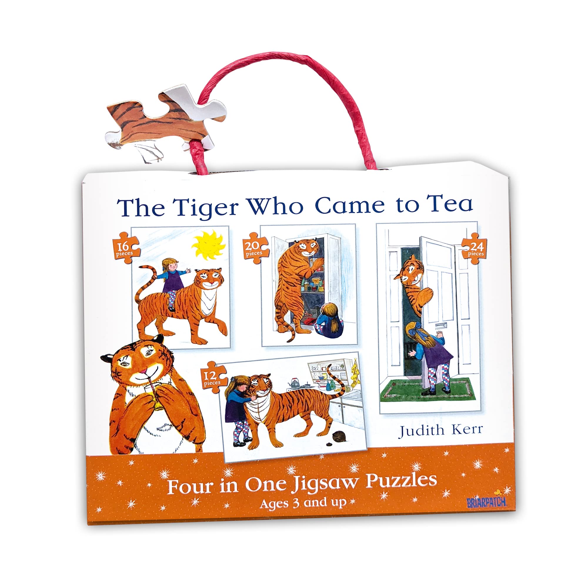 University Games Paul Lamond Tiger Who Came to Tea 4-in-1 Jigsaw Puzzle Set | 12-24 Pieces