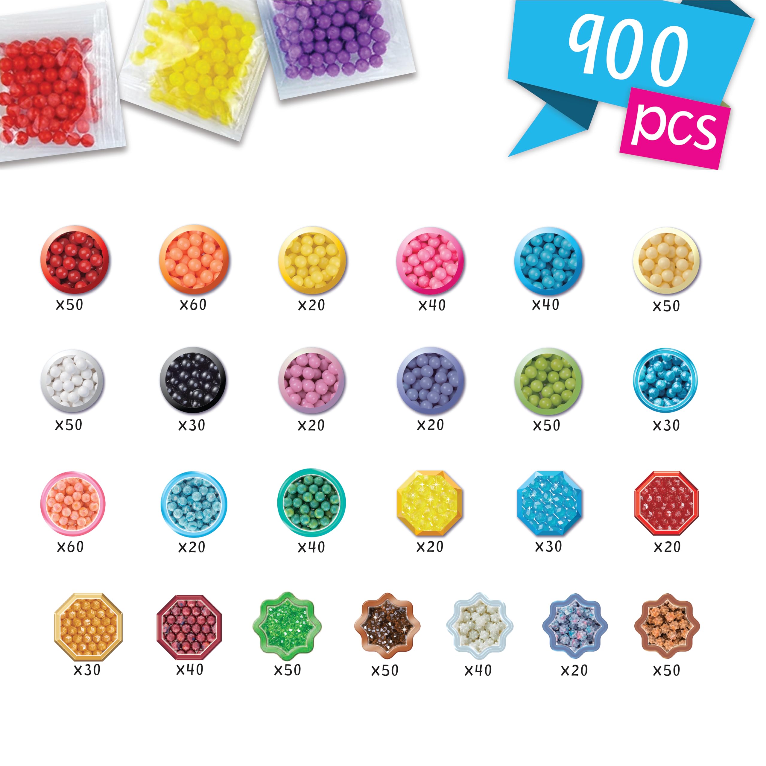 Aquabeads Beginners Craft Studio - 900 Beads in 25 Colours | Includes Carry Case & Templates 3