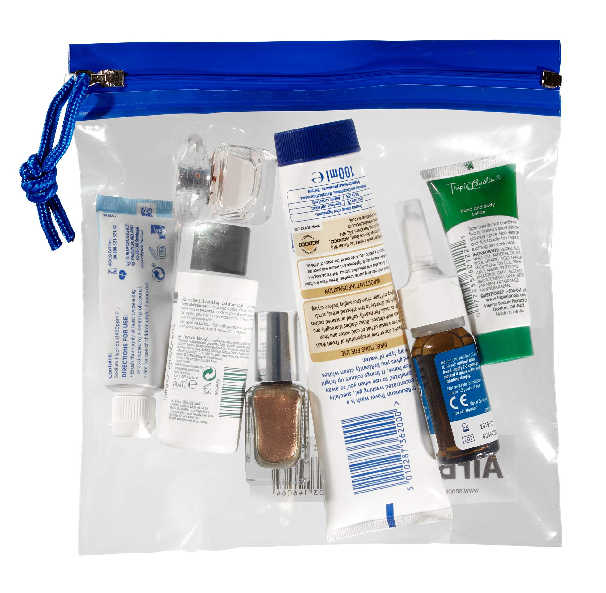 Snopake Flight AirBag Zippa-Bag - Clear/Assorted Blue & Yellow Zip Strips | 200 x 200 mm | Pack of 5 4