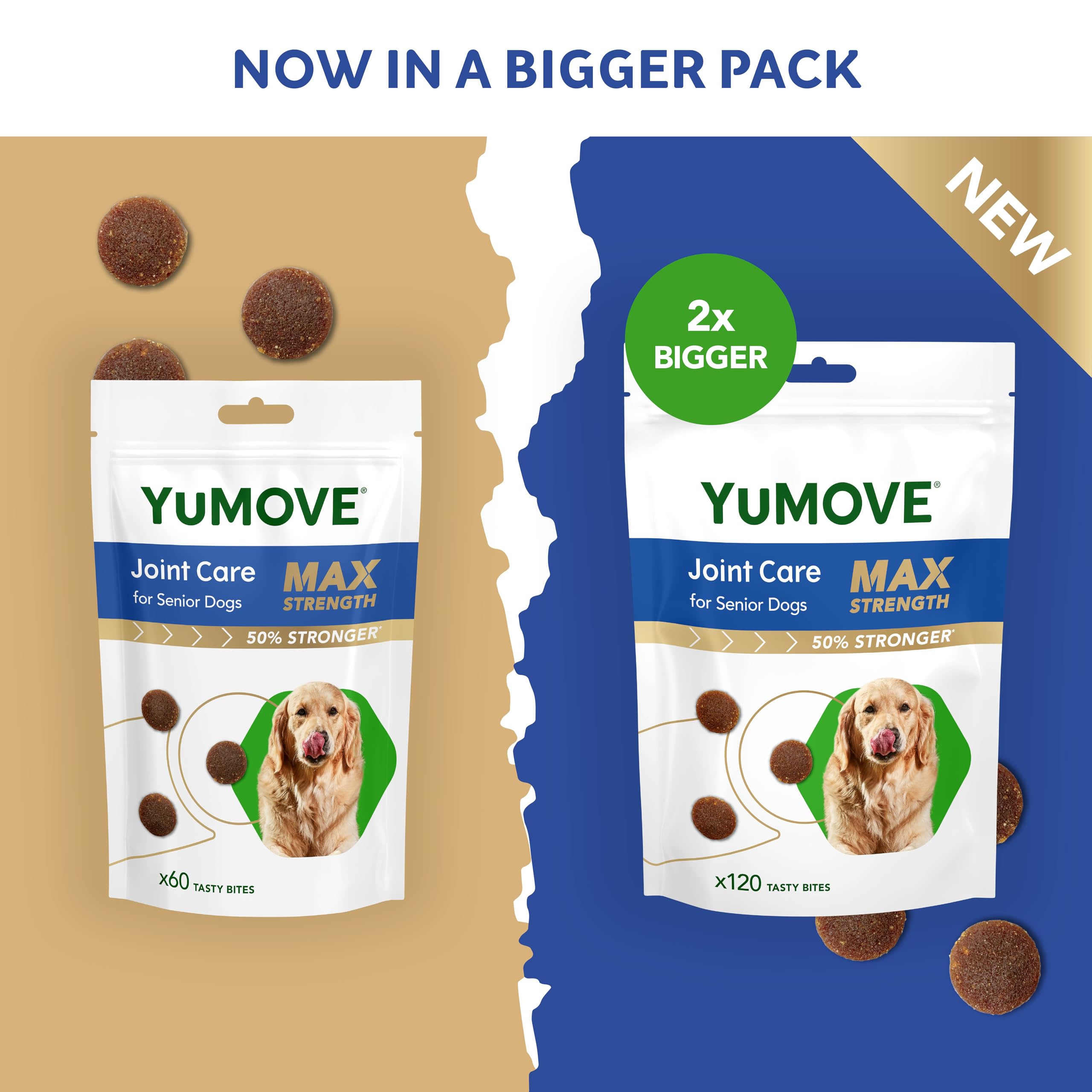 YuMOVE Max Strength Joint Supplement for Senior Dogs - 120 Chews | 50% Stronger Formula
