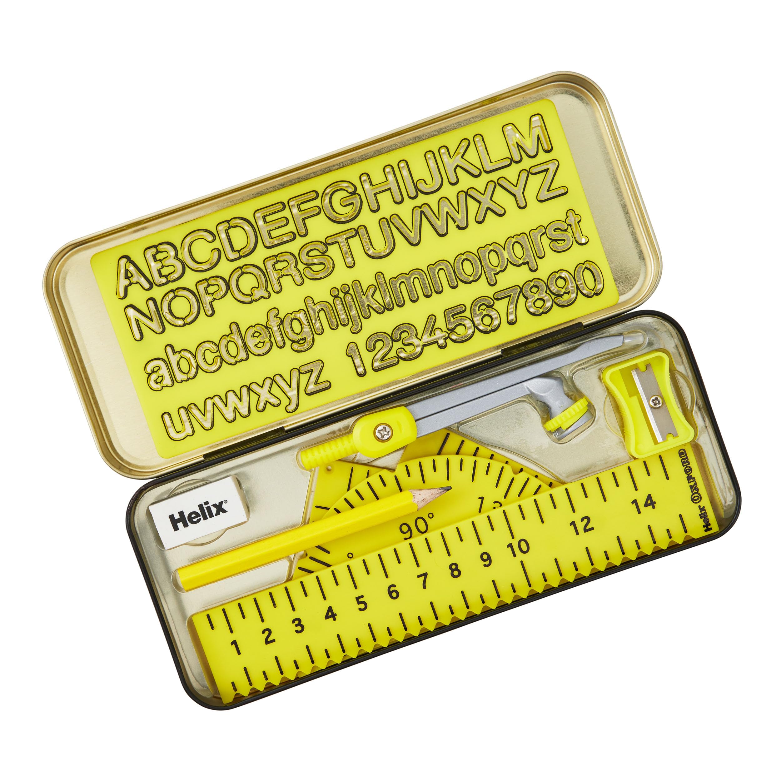 Helix Oxford Vision Maths Set - RNIB Accredited, High Contrast Yellow/Black, Pack of 1 3