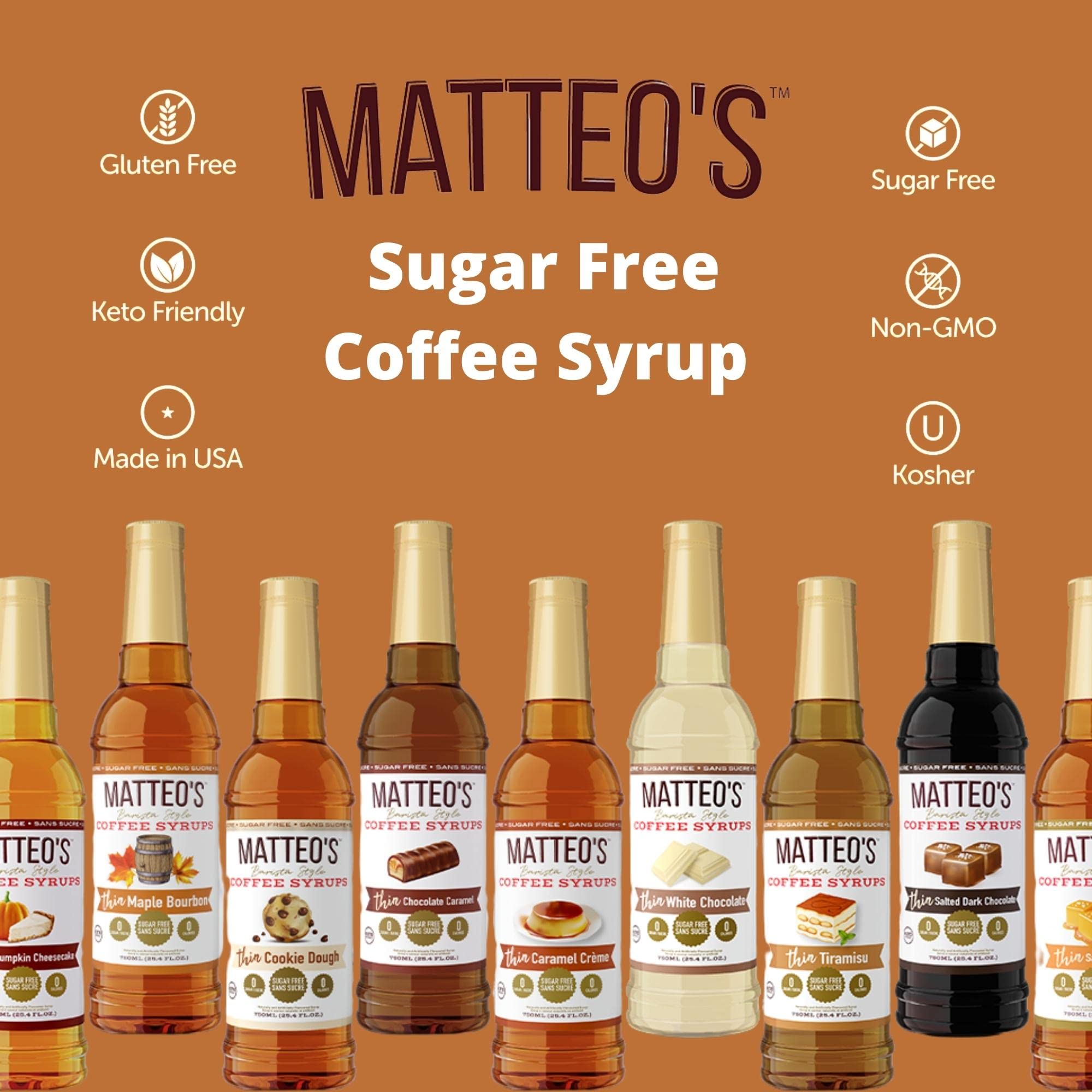 Matteo's zuckerfreier Kaffee-Aroma-Sirup, Haselnuss, 0 Kalorien, Keto-freundlich, 25,4 oz 8