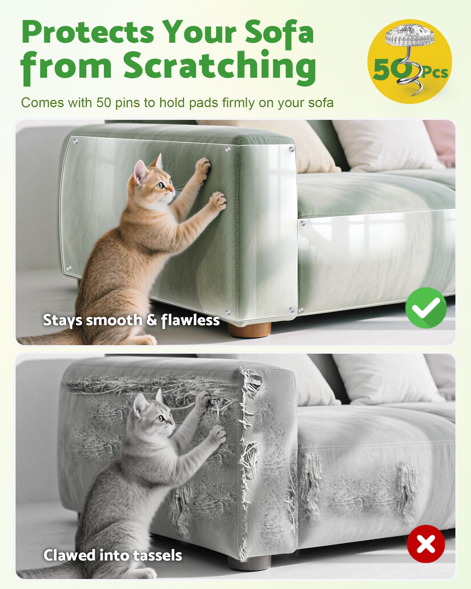 Gimars Anti-Scratch Furniture Protector Roll - Transparent, 20cm x 500cm | Plastic | No Residue 3