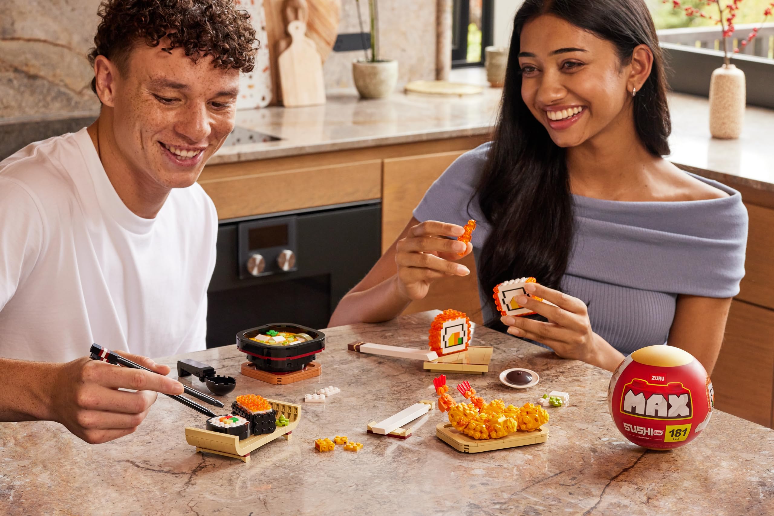 Max Build More Sushi Bar Collection - California Roll Building Set | 181 Pieces | Ages 8+ 5