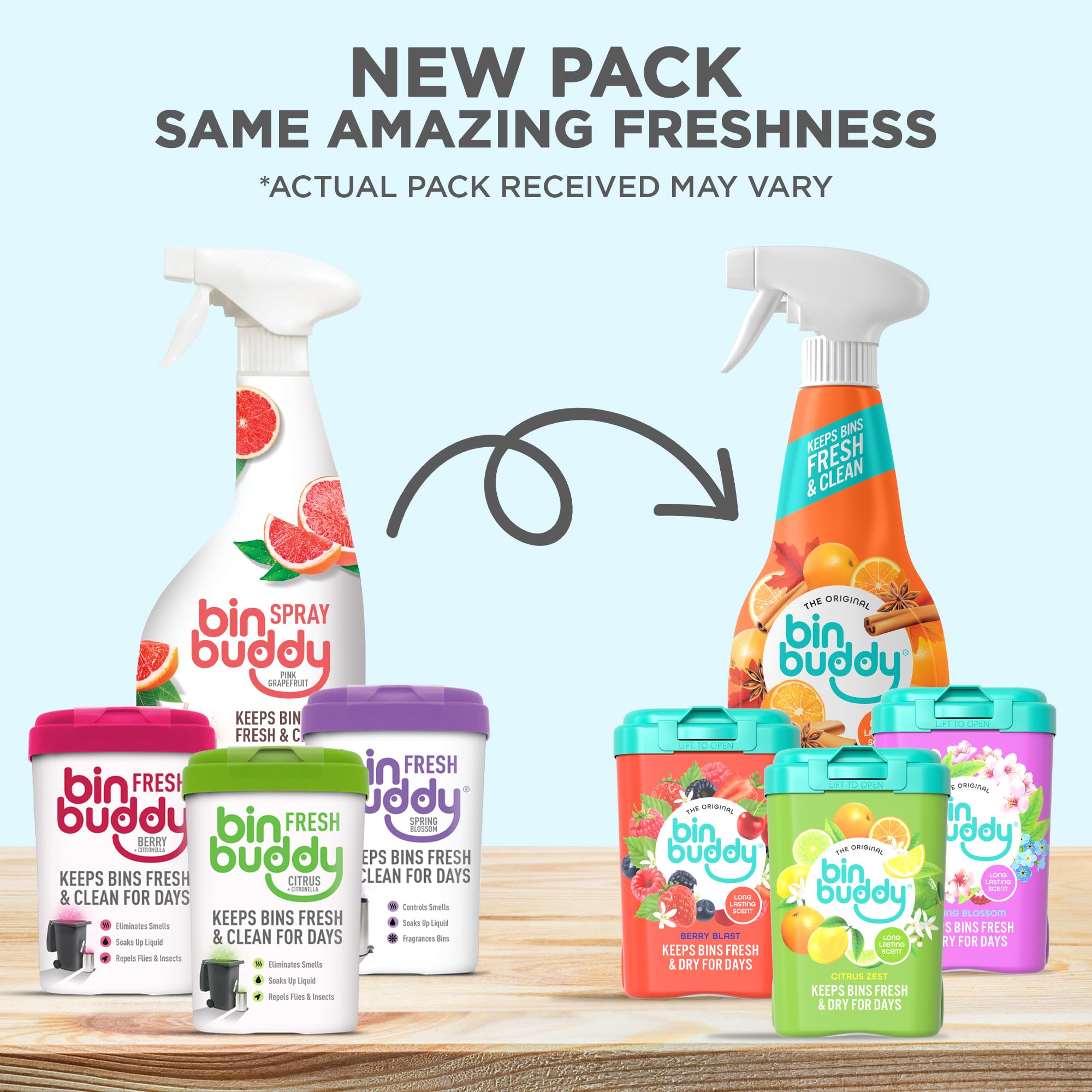 Bin Buddy Fresh Spring Blossom Powder - Deodoriser for Bins | 450g | Indoor & Outdoor Use
