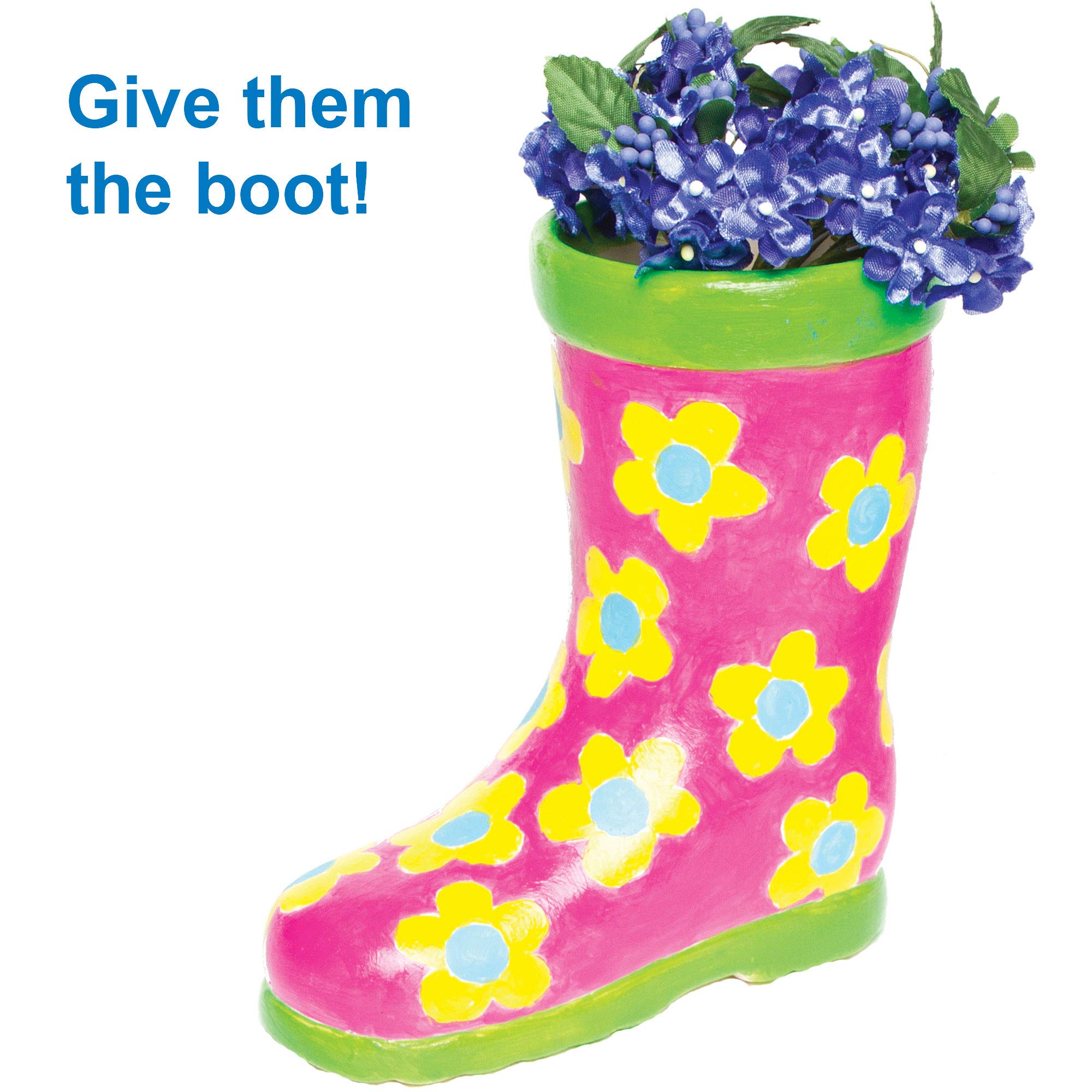 Baker Ross Wellington Boot Ceramic Flowerpots for Kids Crafting, Pack of 2 | Ready to Paint 8