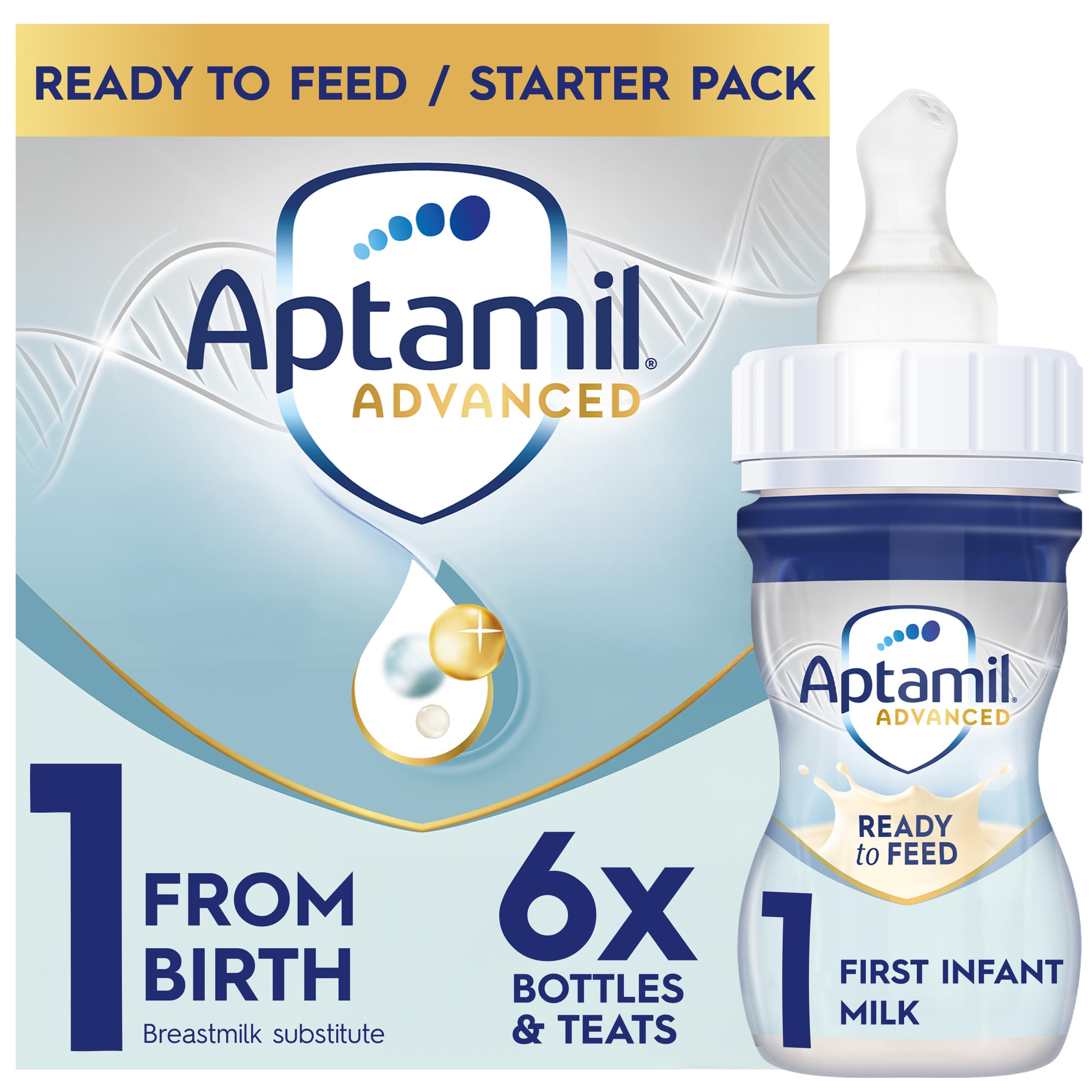 Aptamil Advanced 1 First Baby Milk Formula Starter Pack - Ready to Use Liquid - 420 ml