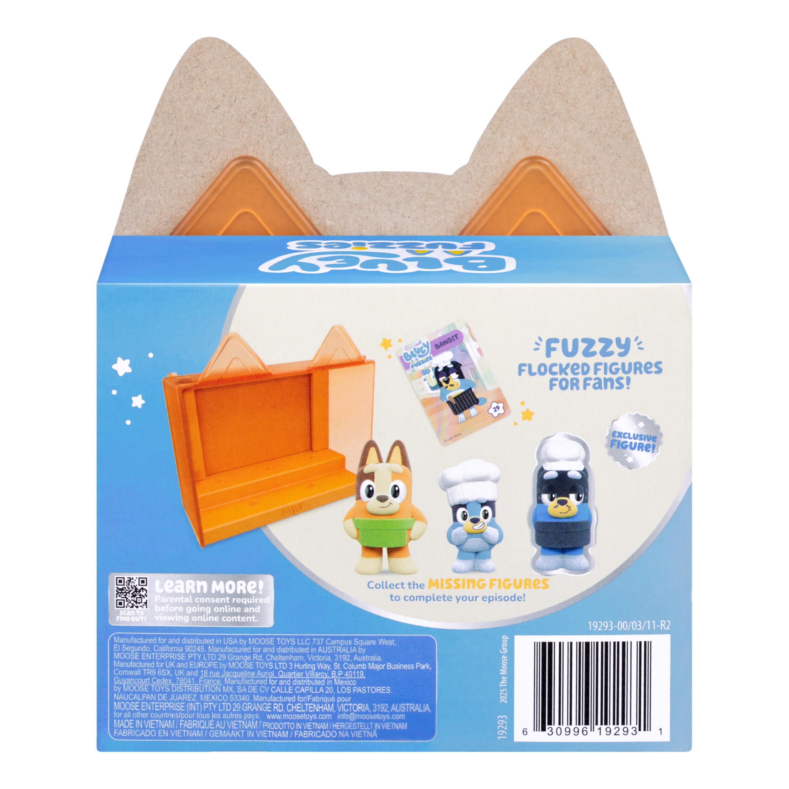 Bluey Fuzzies Episode Pack: Pavlova | 3 Flocked Figures | Collectible Set 4