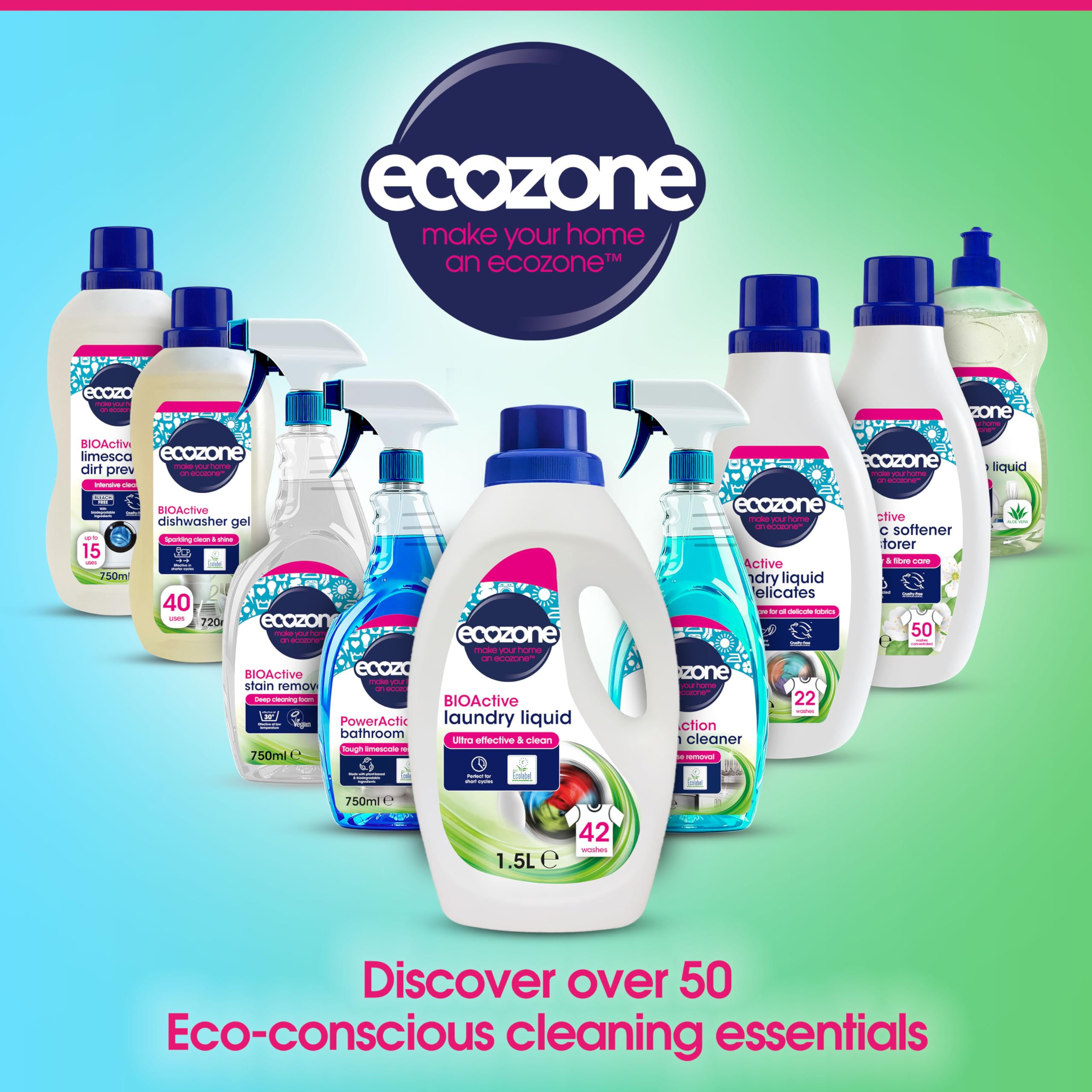 Ecozone PowerAction Bathroom Cleaner - Powerful Limescale Remover & Soap Scum Spray | 750 ml Liquid 5