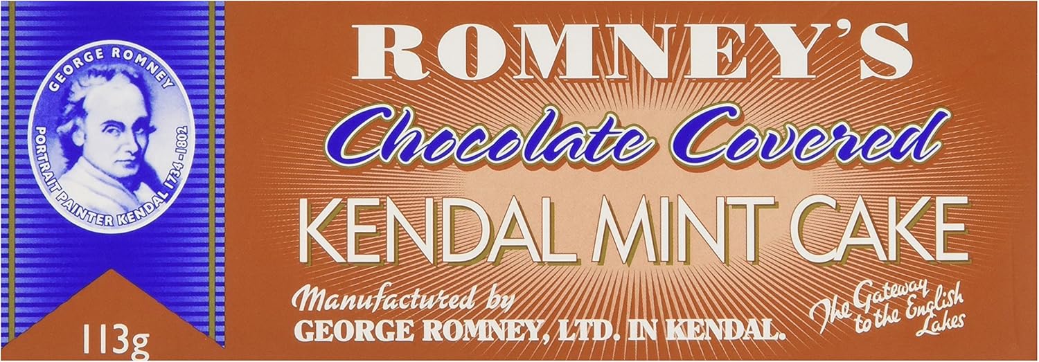Romneys Chocolate Covered Kendal Mint Cake 113g - Peppermint Confection with Dark Chocolate Coating 1