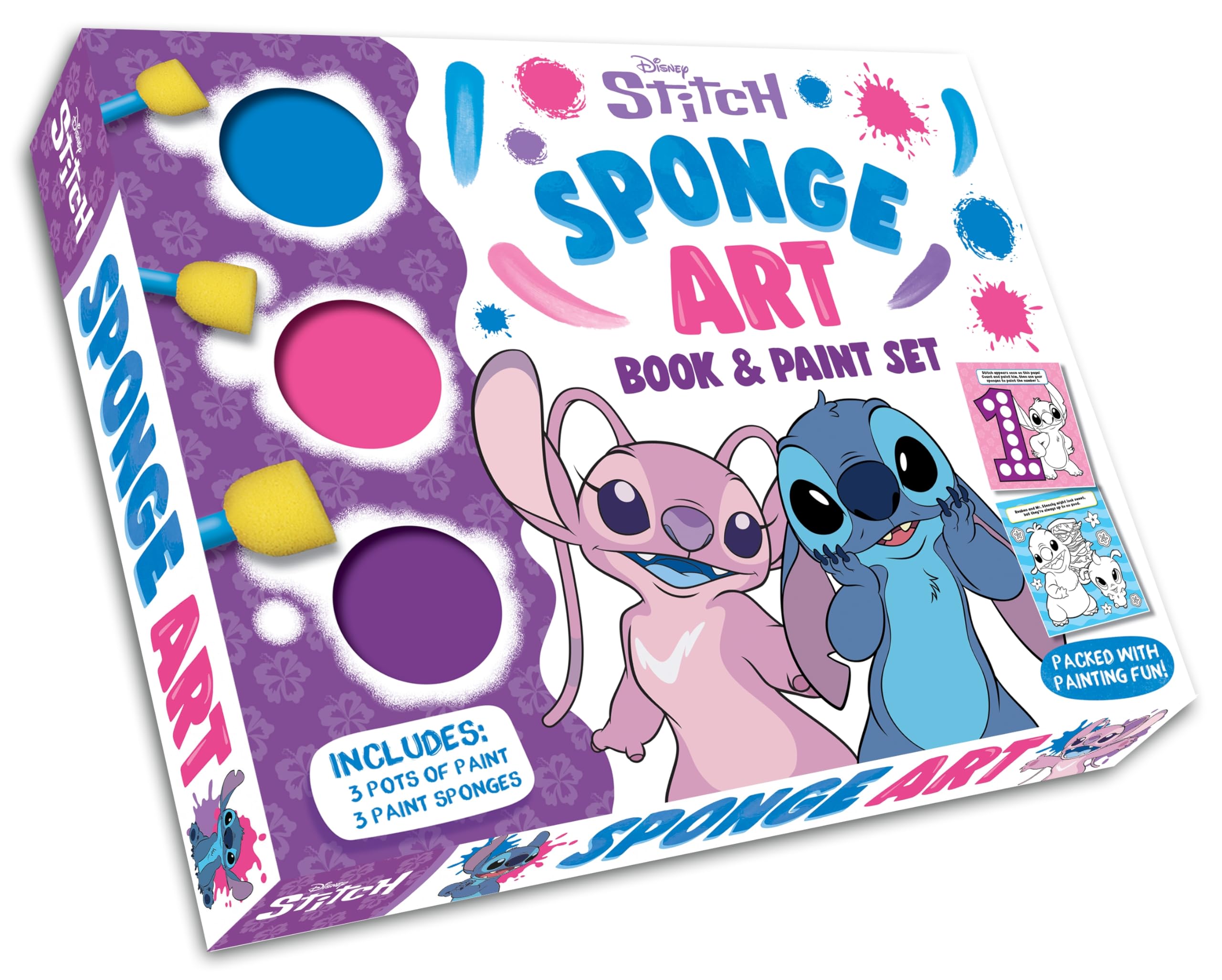 Autumn Publishing Disney Stitch Sponge Art Book & Paint Set | Ages 3+ | Multicoloured