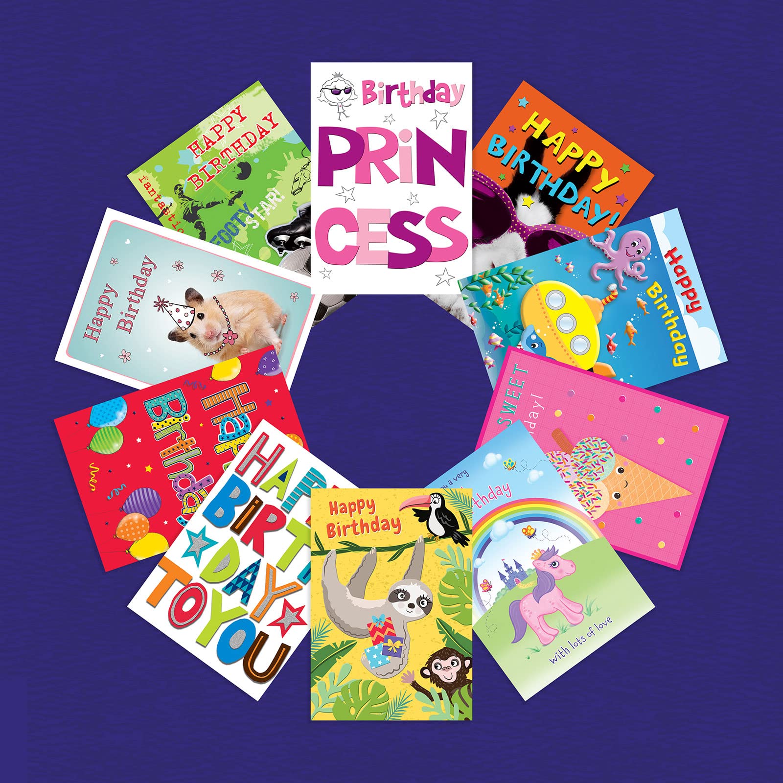 Piccadilly Greetings Kids Birthday Cards Multi-pack | 20 Cards | 5x7 Inches | Assorted Designs 3