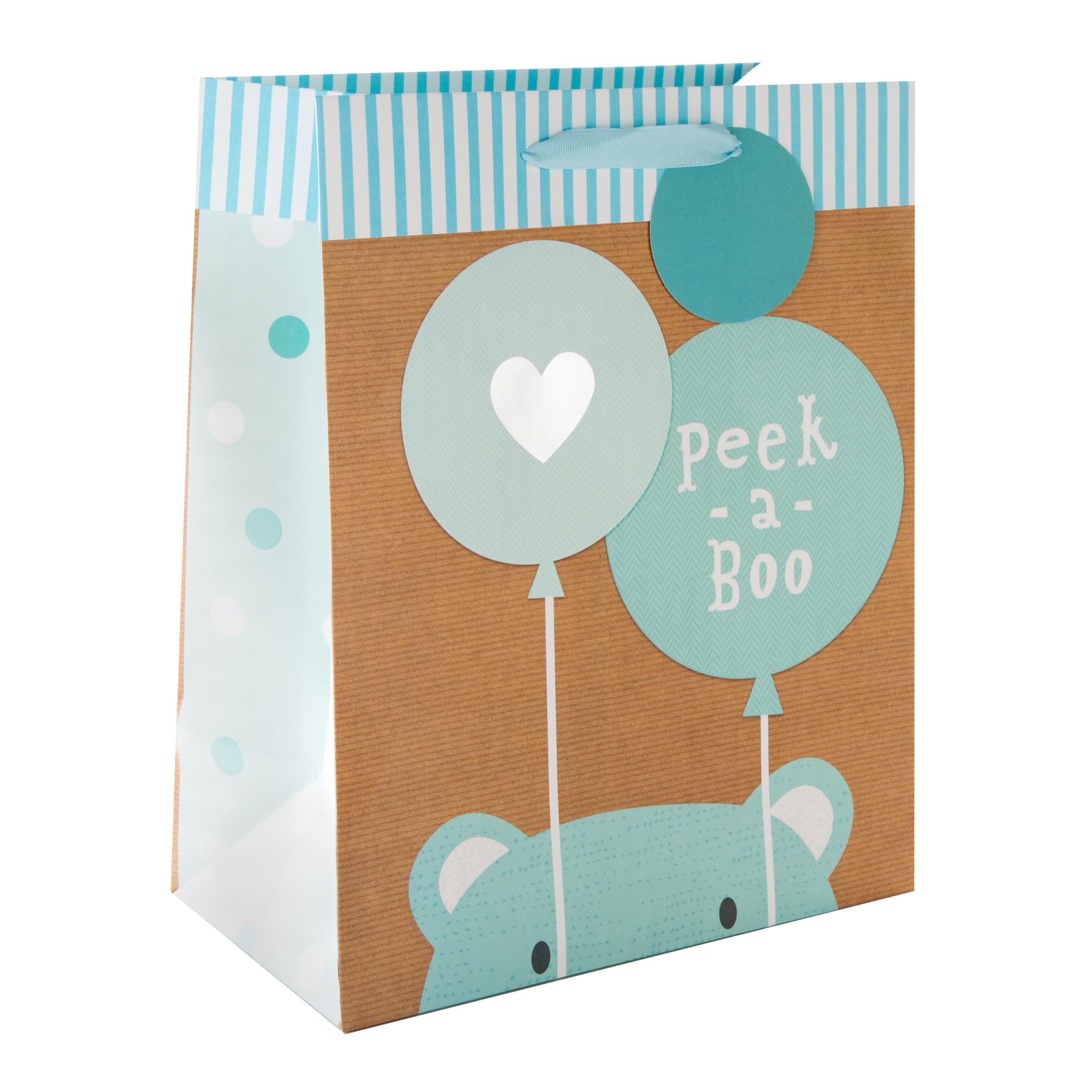 Hallmark Large Multi-Occasion Gift Bag - Blue 'Peek-a-Boo' Bear Design | H33cm x W26.5cm 5