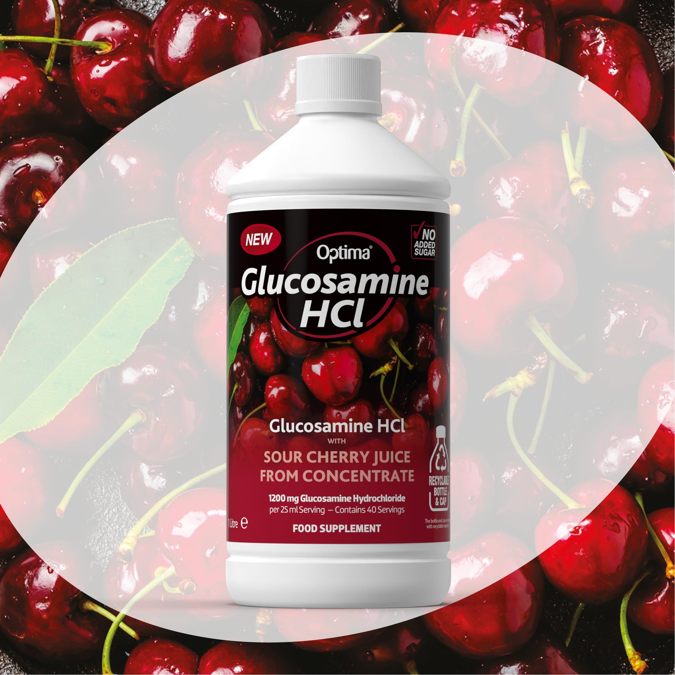Optima Glucosamin HCl 1200 mg mit Sauerkirschsaftkonzentrat, ohne Zuckerzusatz, veganes Flüssigpräparat 4