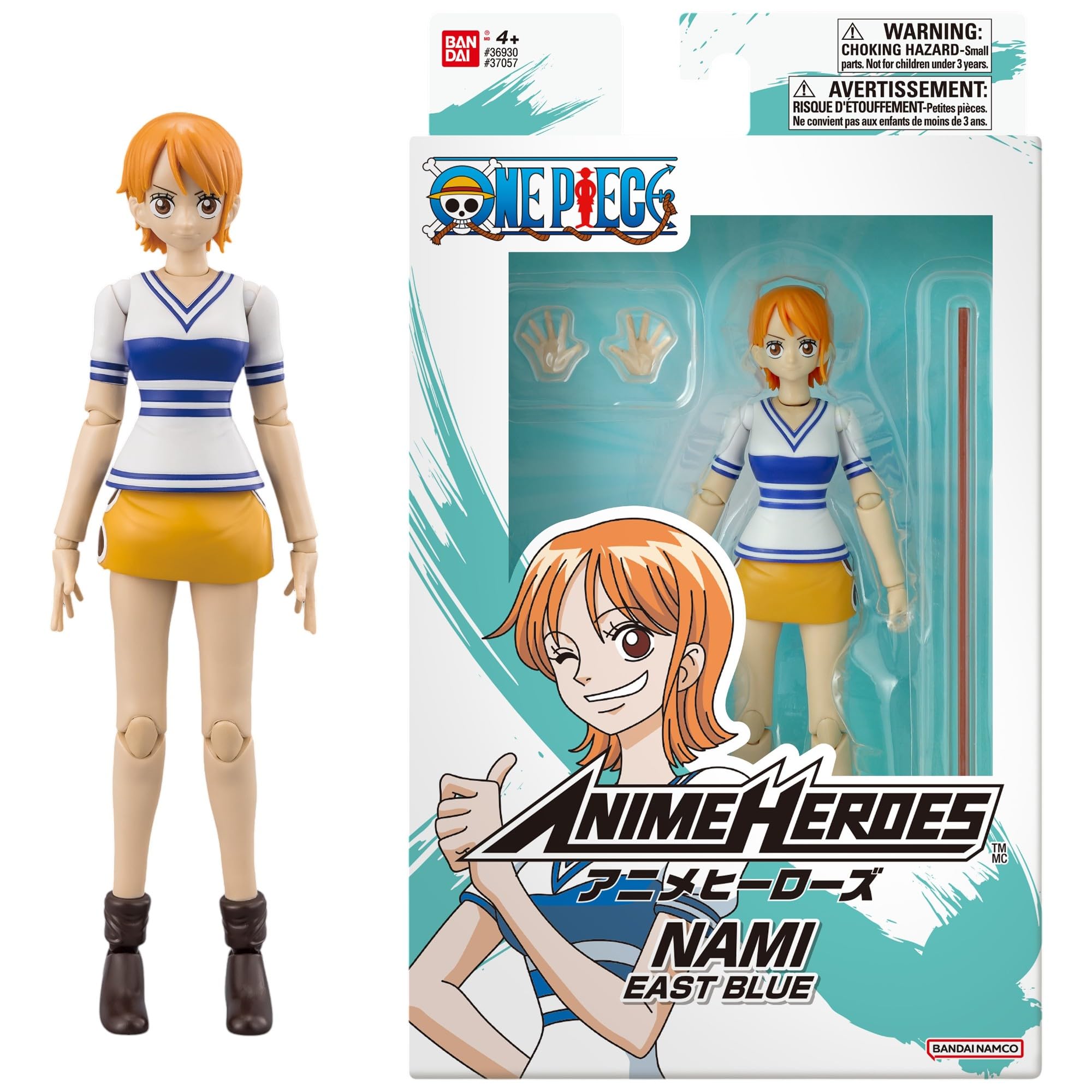 BANDAI Anime Heroes Nami Action Figure - 17cm, East Blue Appearance, Includes Accessories 2