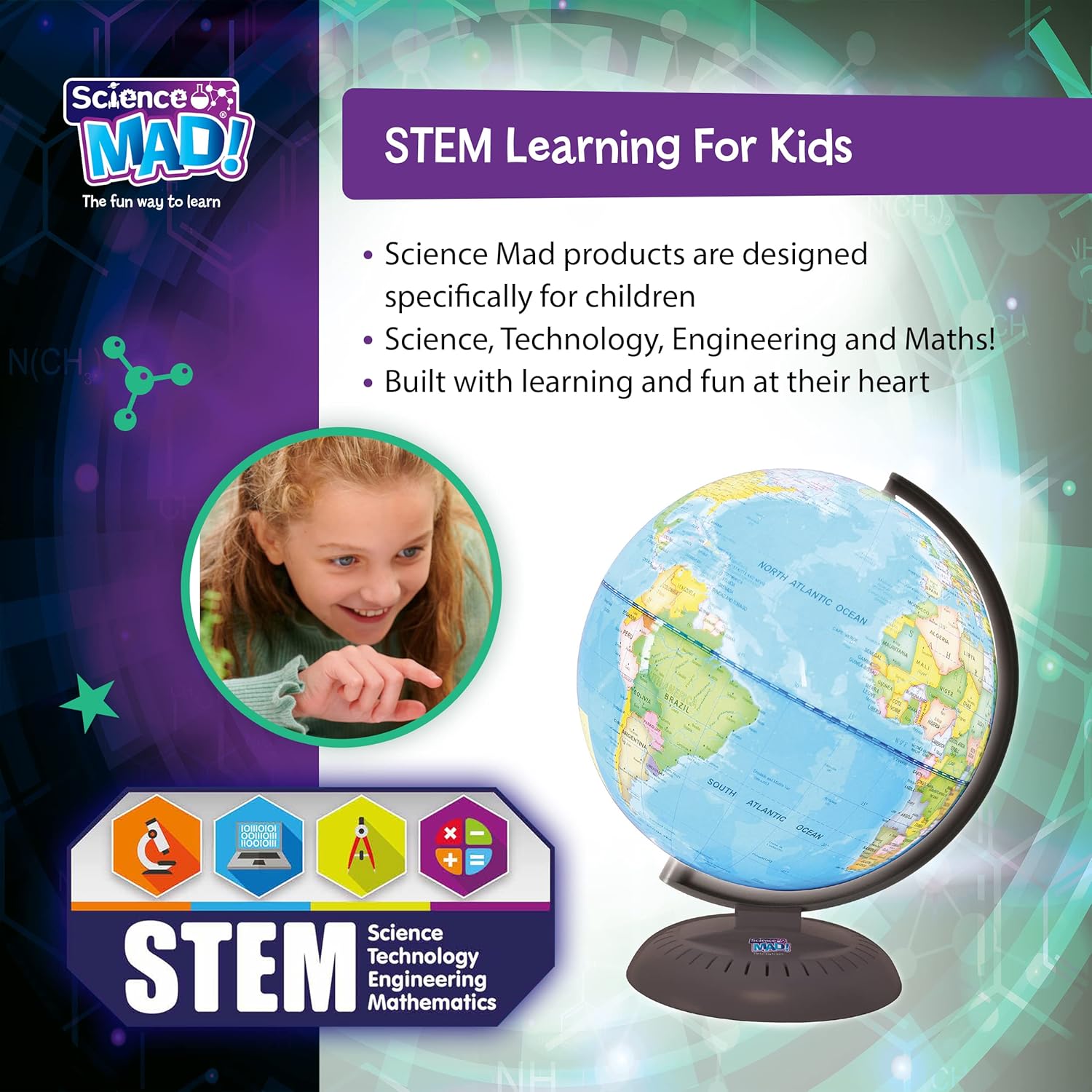 Science Mad SM53 Light up Globe 3