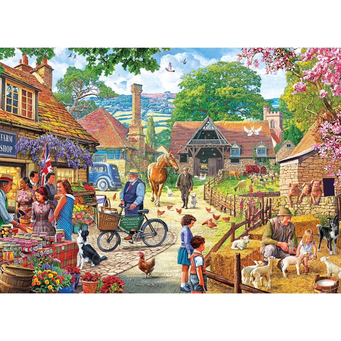 Gibsons The Farm Shop 100XXL Piece Jigsaw Puzzle for Adults | Steve Crisp Artwork | Recycled Board 4