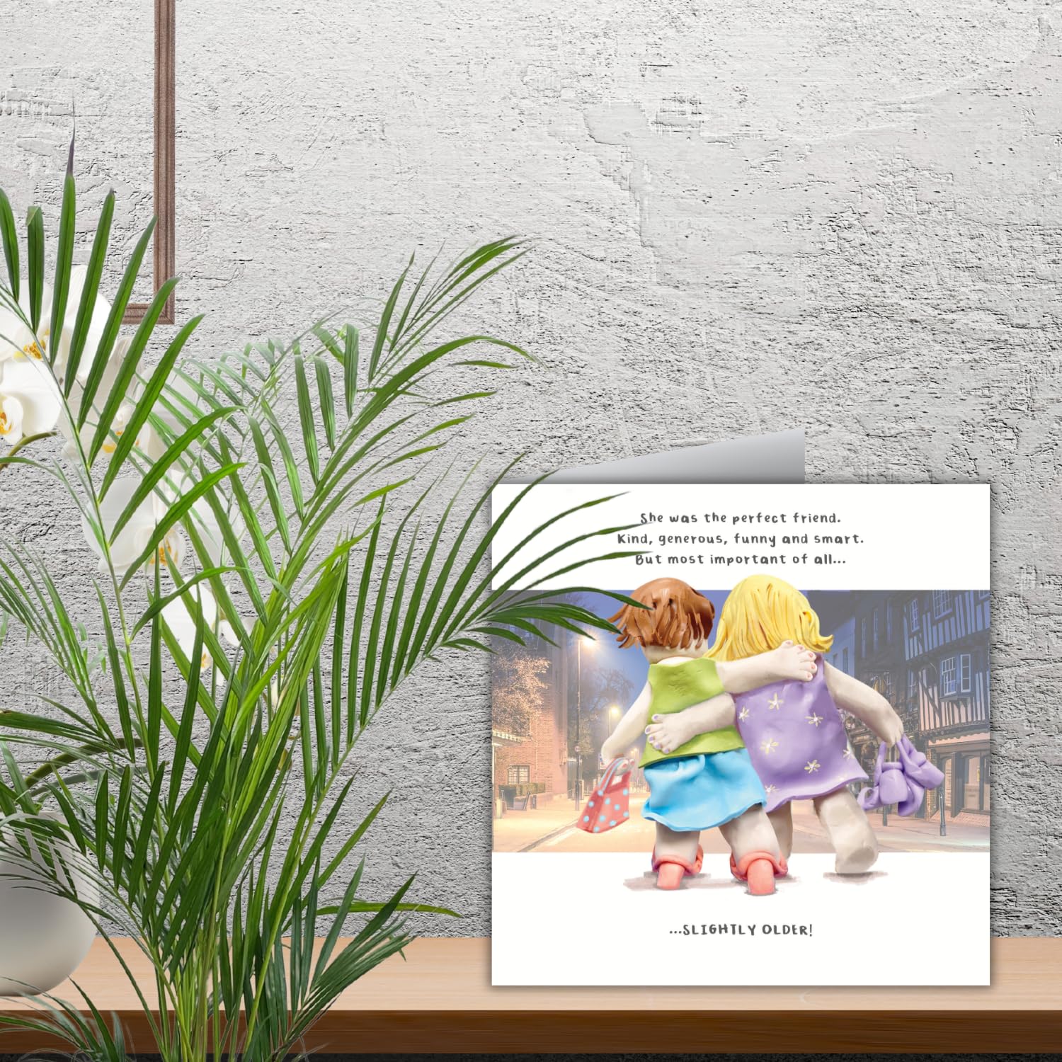 Emotional Rescue Birthday Card for Friend - Ladies Walking at Night Greetings | 16.5 x 16.5 cm 3