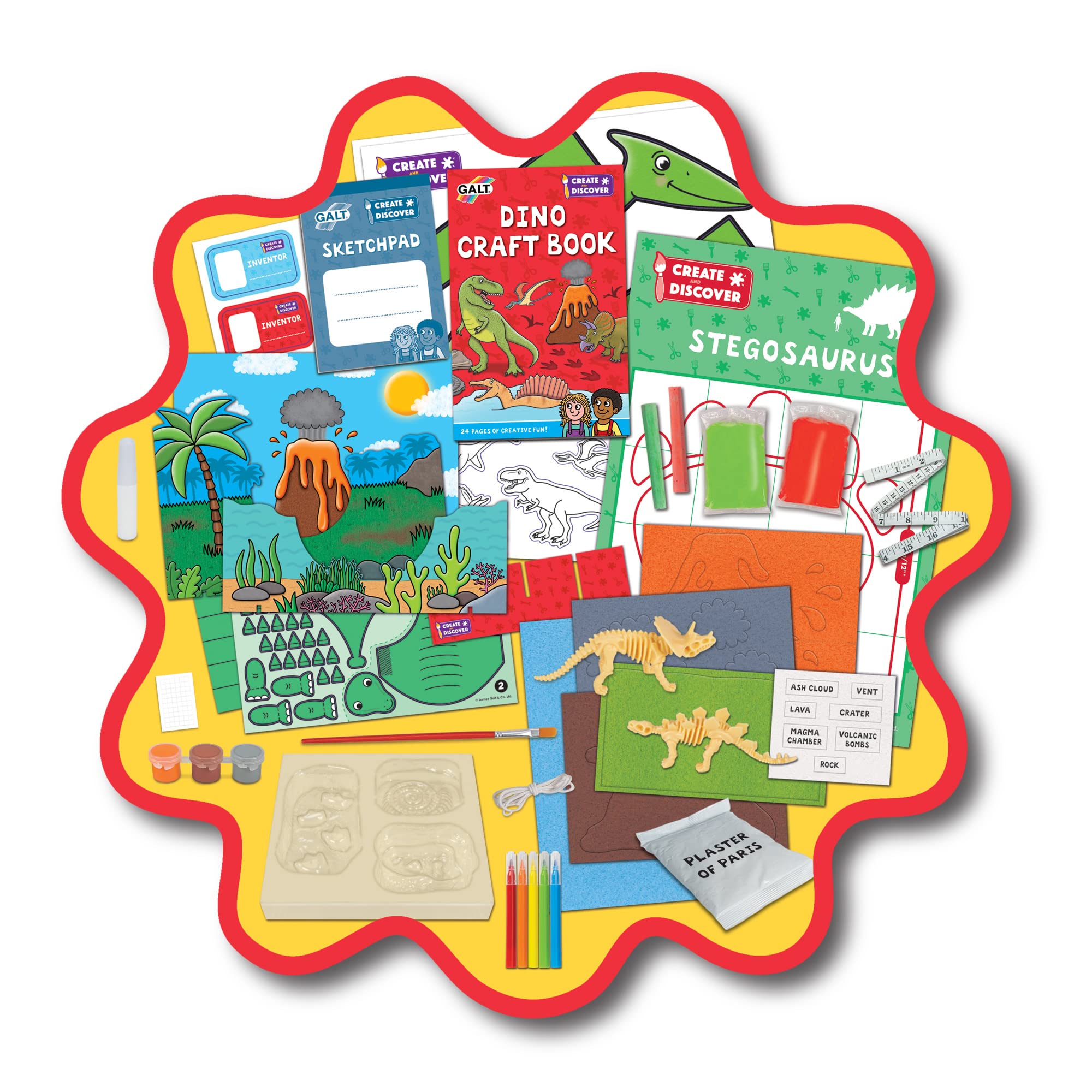 Galt Dino Craft - STEAM Learning Papercraft Kit for Ages 5+ 6