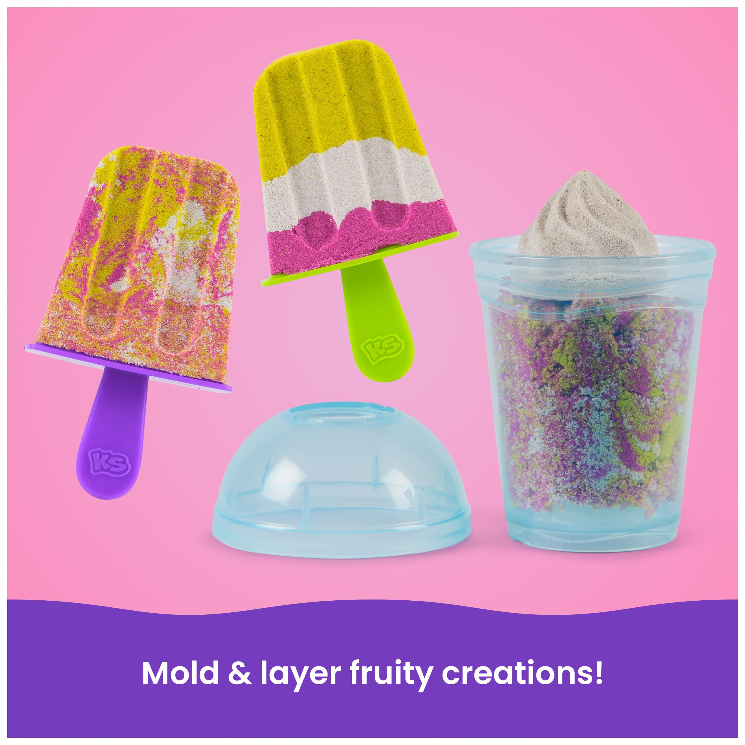 Kinetic Sand Smoothie Mixer Playset with 14 oz Play Sand, Tools, and Popsicle Mould | Ages 5-14 6