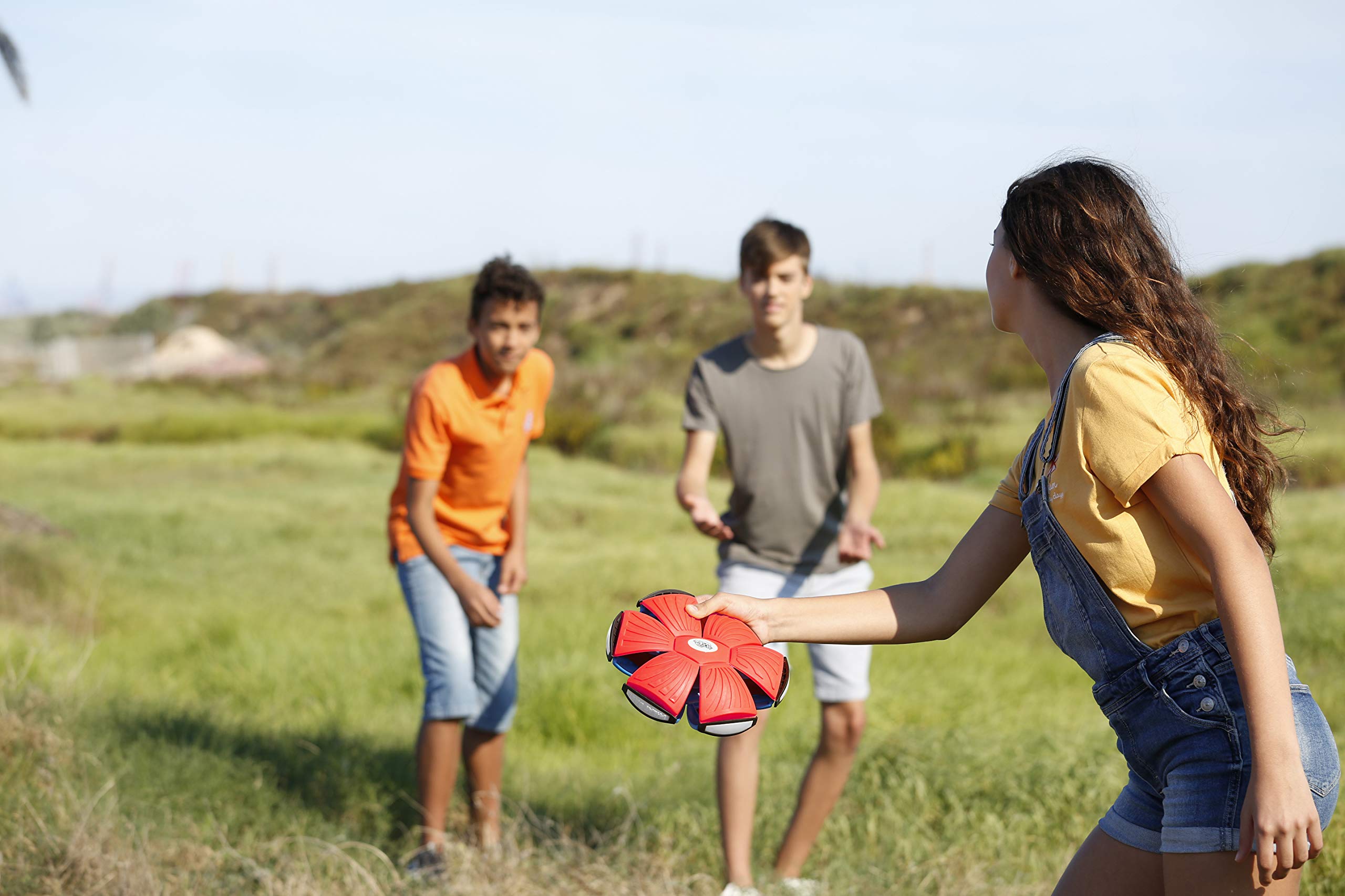Phlat Ball Transforming Toy - Disc to Ball Action | Ages 5+ | Red Plastic 8