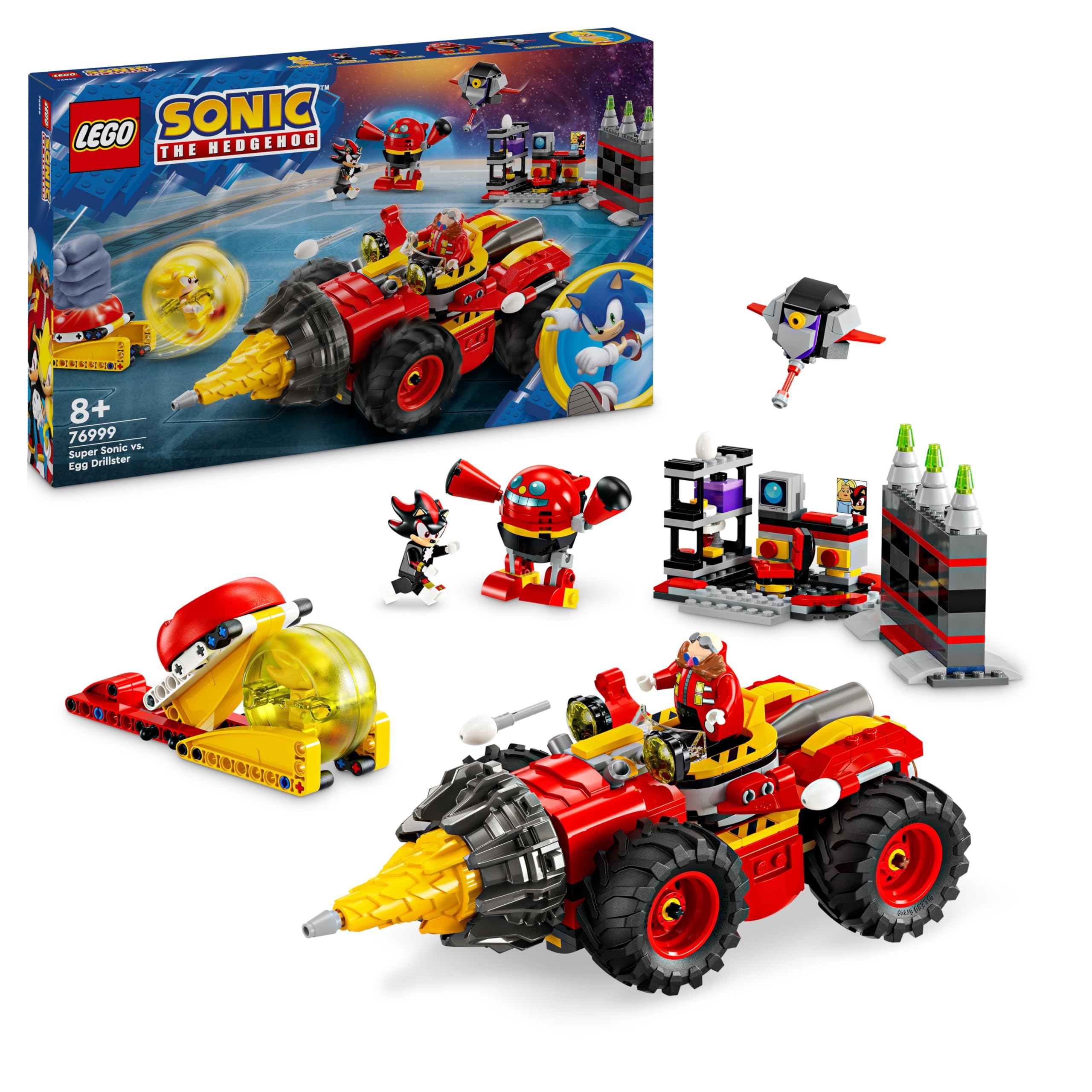 LEGO Sonic the Hedgehog Super Sonic vs. Egg Drillster Playset - Building Toy for Ages 8+ 9