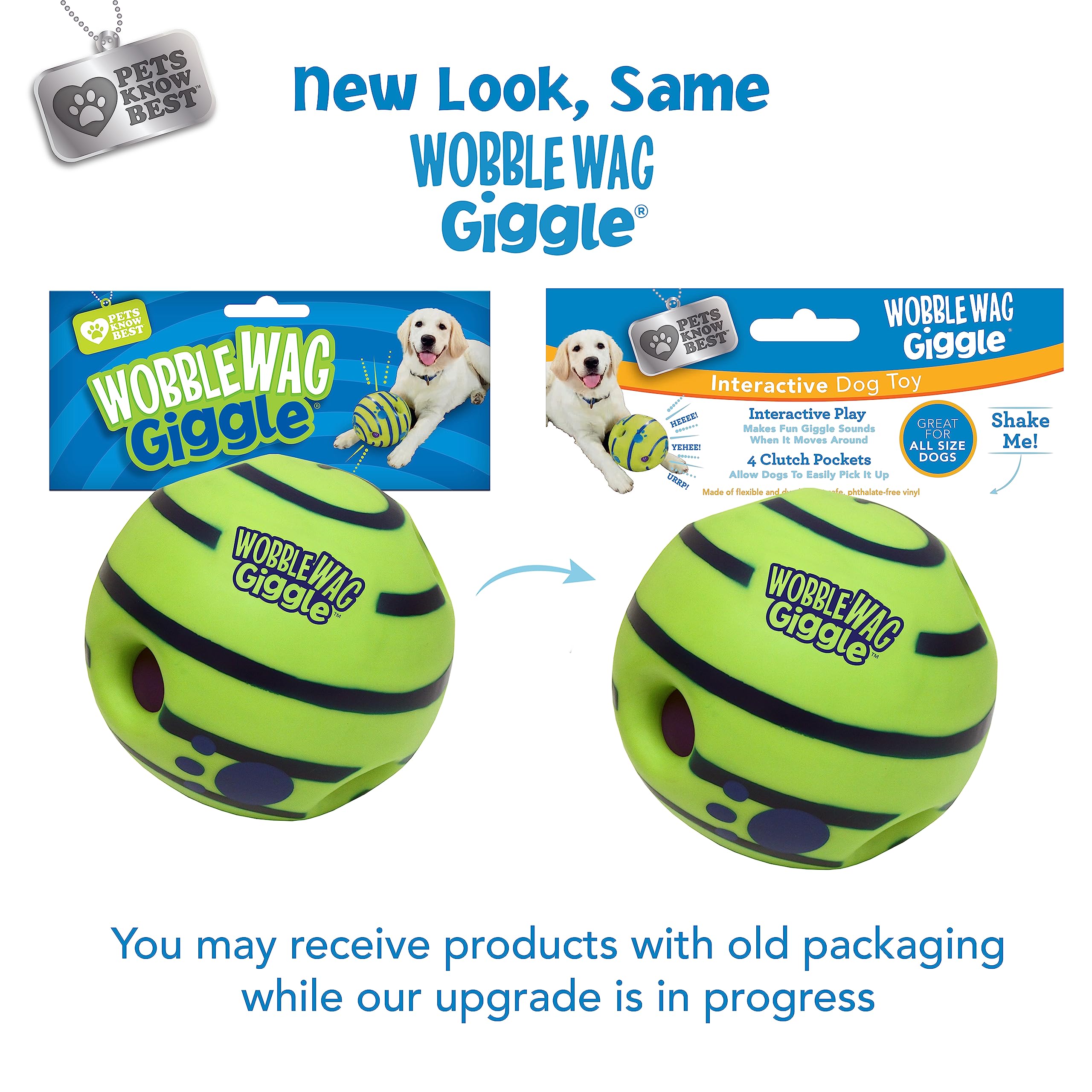 Wobble Wag Giggle Interactive Sound Dog Toy Ball | Medium Size | Green Vinyl 9