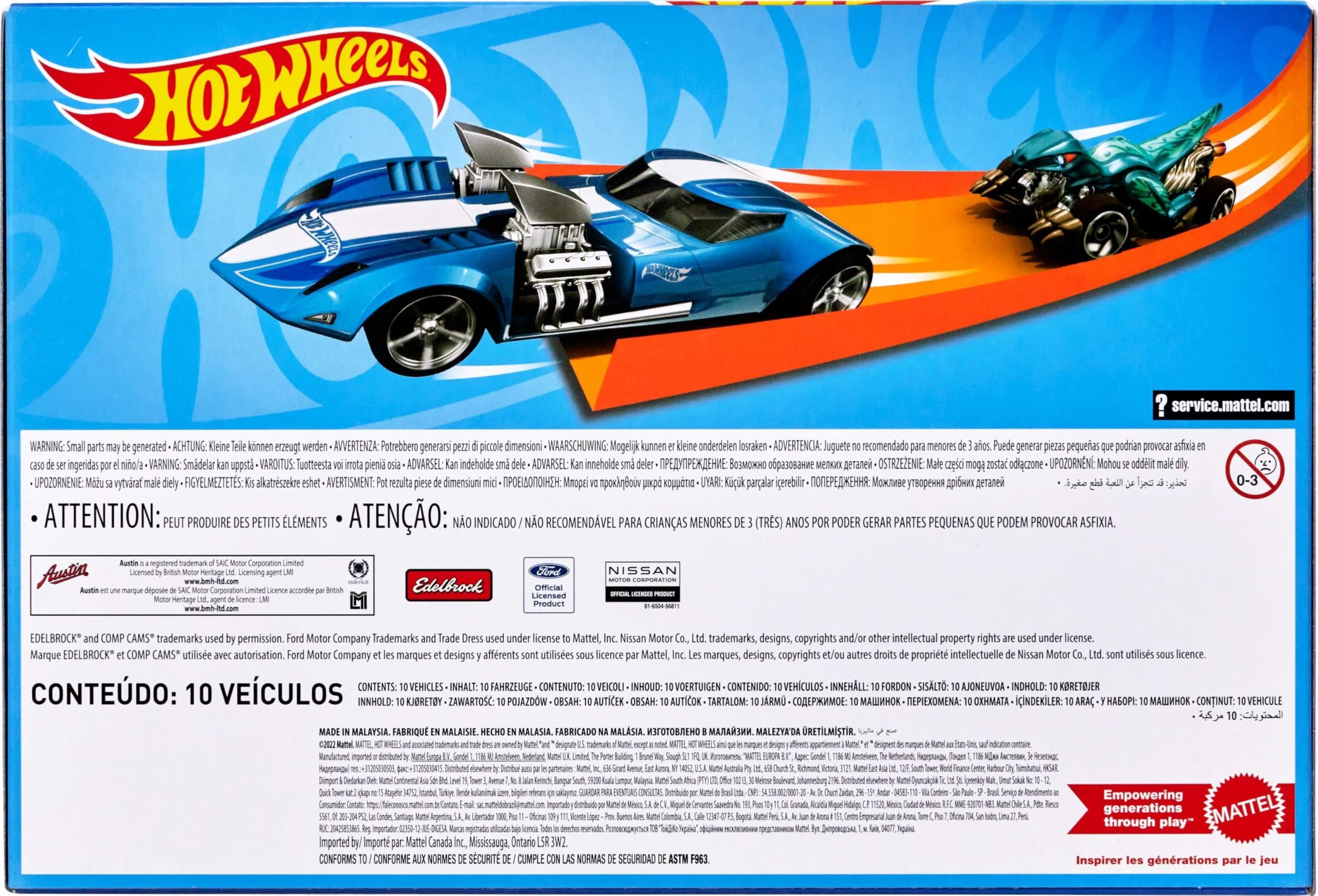 Hot Wheels 1:64 Scale Trucks 10-Pack - Die-Cast Metal Toy Vehicles for Ages 3+ 6
