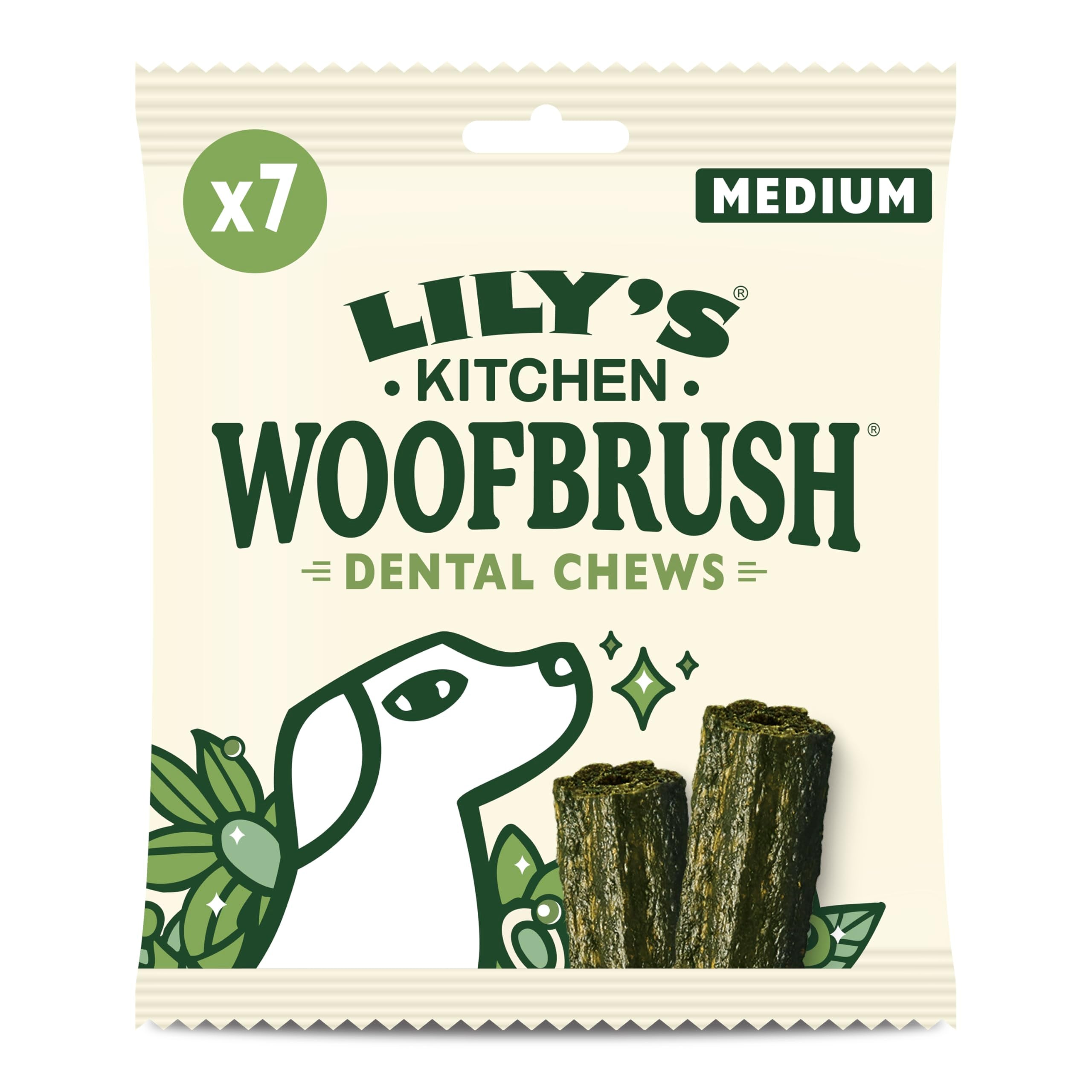 Lily's Kitchen Woofbrush Medium Dental Dog Chew - Grain-Free, Vet Approved | 7 Chews per Pack | Adult Dogs 6 Months+ 4