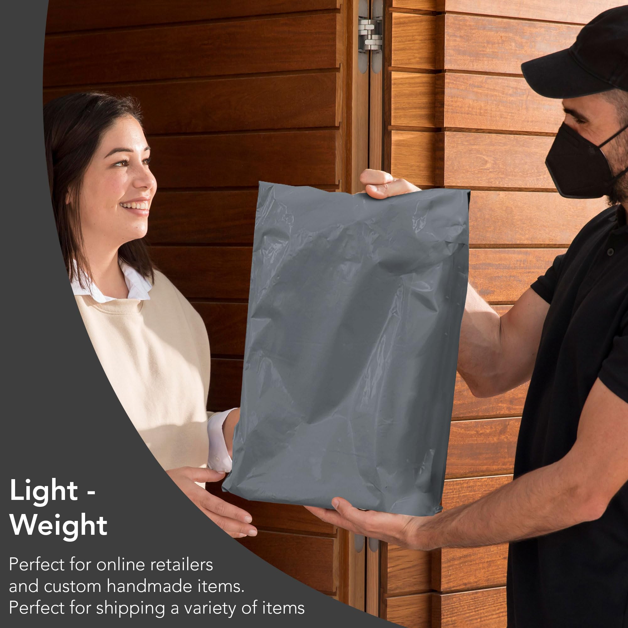 iSOUL 125 Assorted Grey Poly Postal Self Seal Mailing Bags - 5 Sizes (4.5x7 to 12x16 in) 5