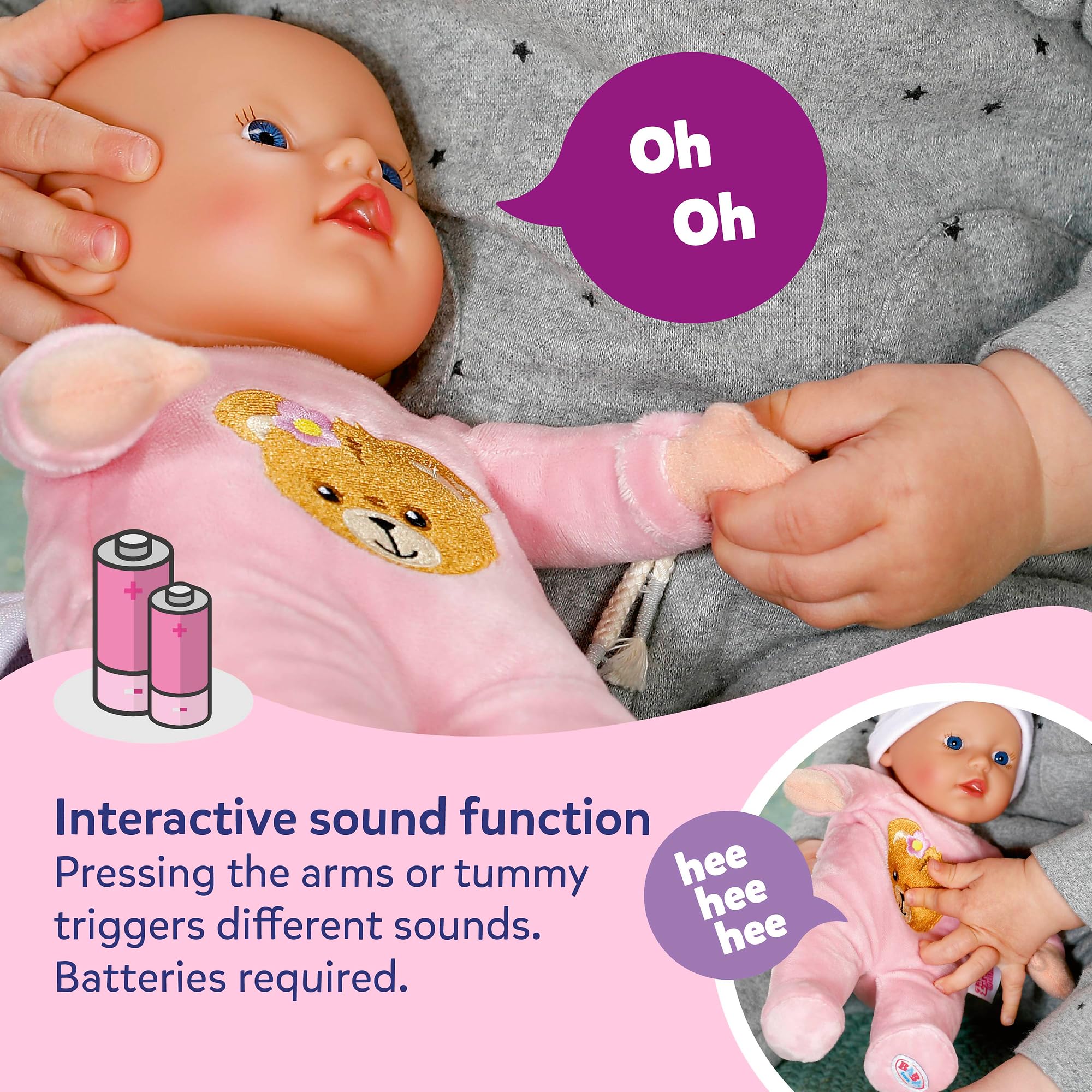 BABY born Interactive Rosie 30cm Soft Doll with 6 Sounds & Bottle | Ages 1+ 6