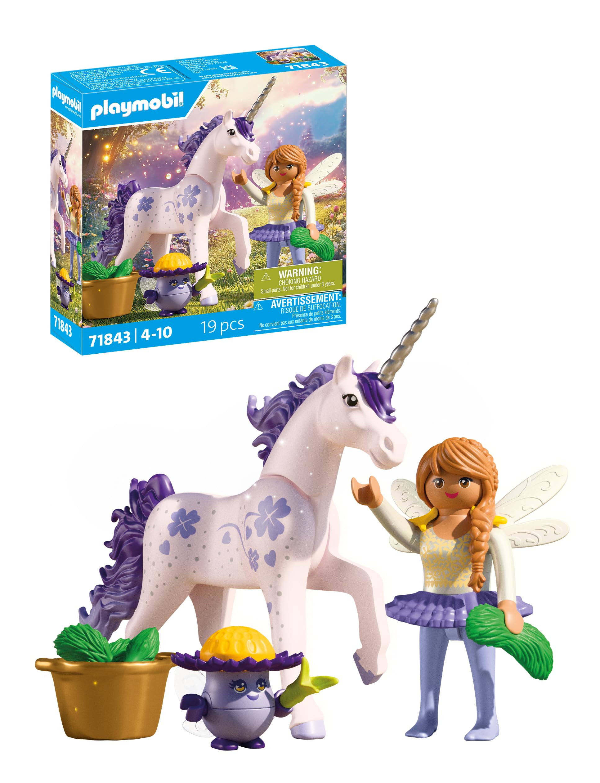 Playmobil Lucky Lavender Unicorn with Fairy - Multicolor | Ages 4+ | 71843
