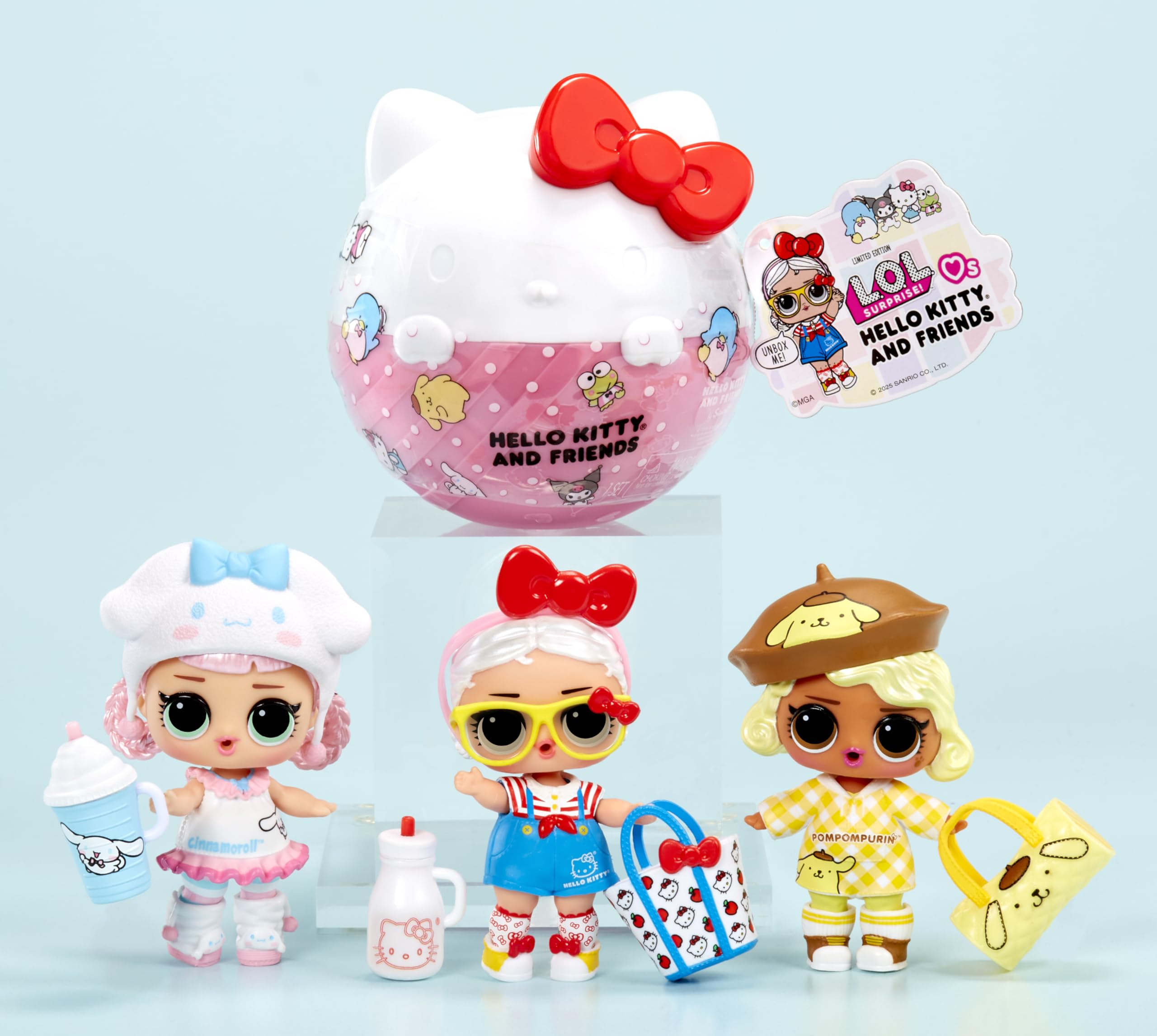 L.O.L. Surprise! Loves Hello Kitty and Friends Tots Doll - Limited Edition 4 Inch Figure | 7 Surprises