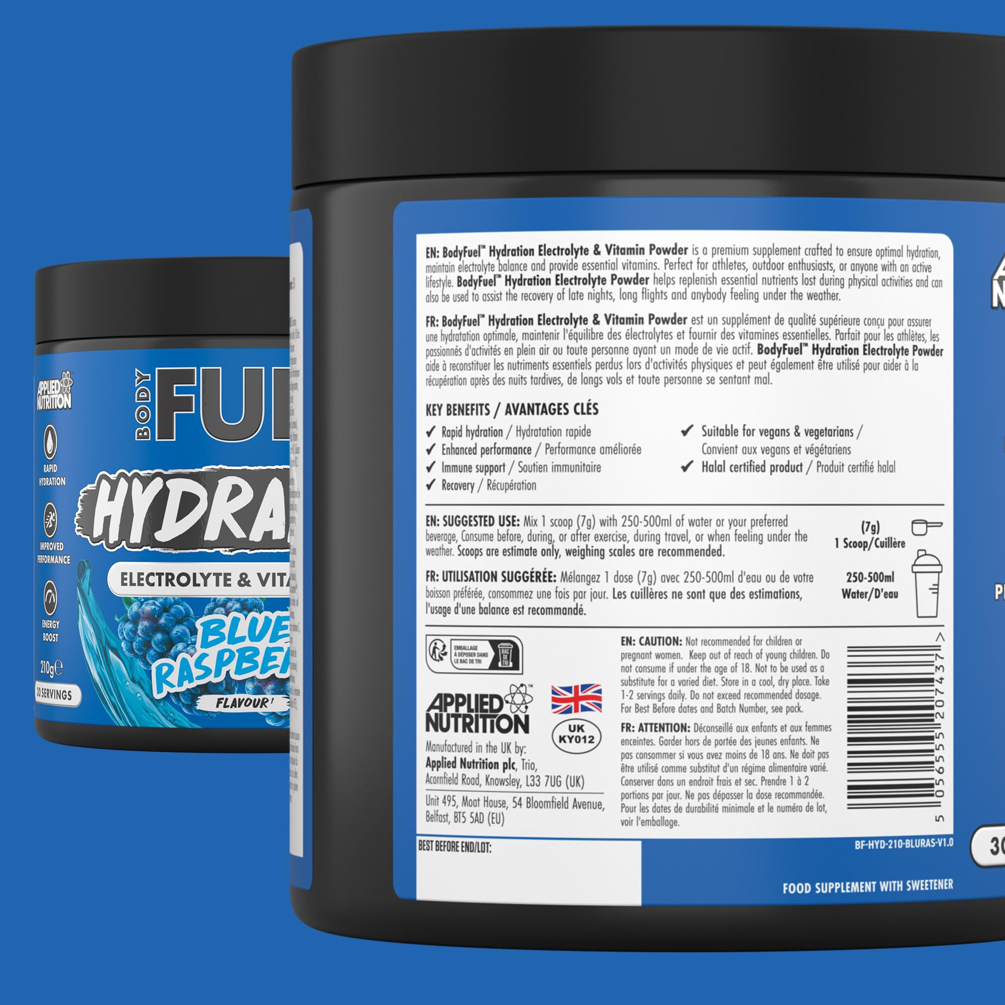 Applied Nutrition BodyFuel Hydration Electrolyte & Vitamin Powder - 30 Servings | Vegan & Halal 6