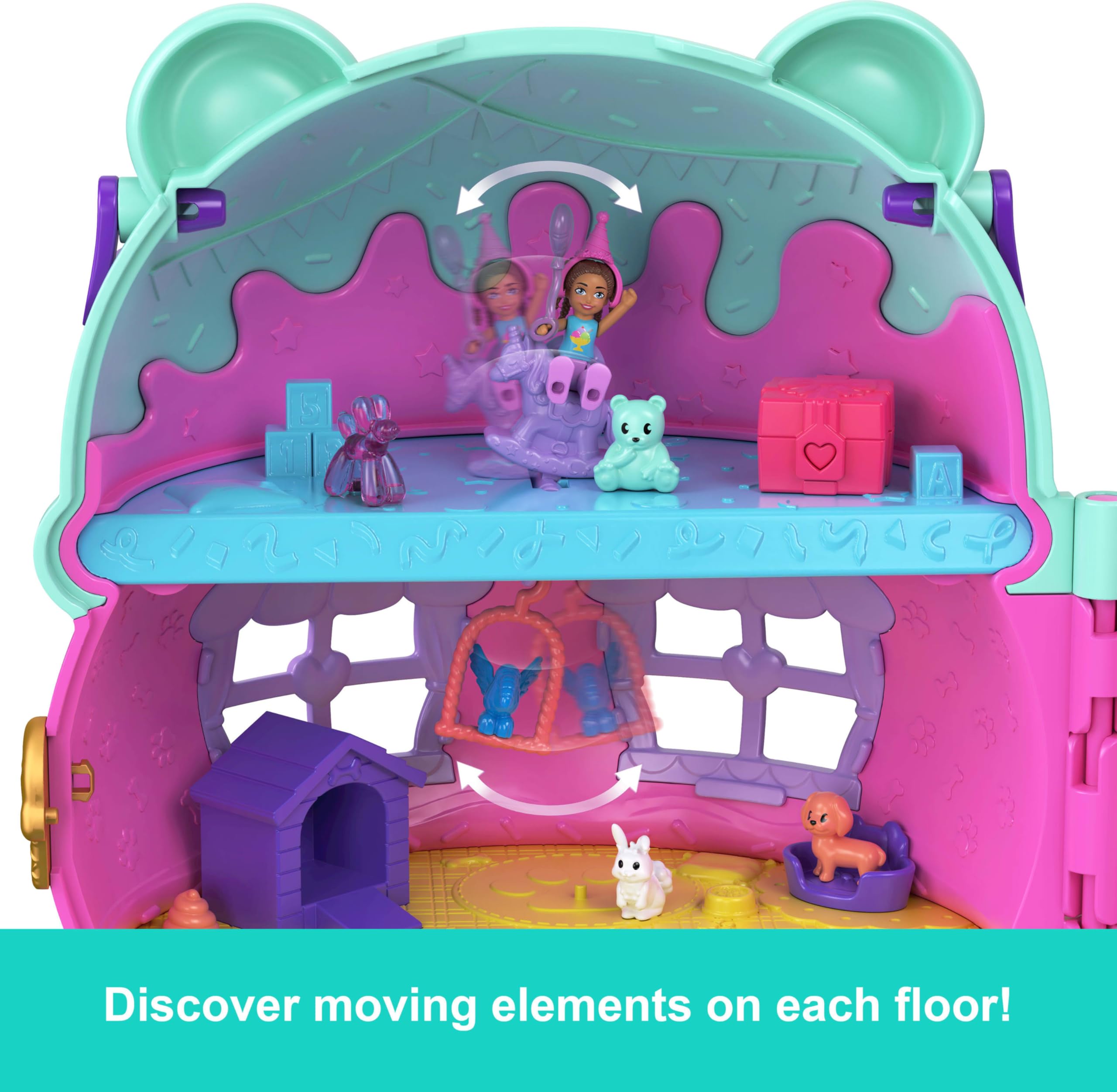 Polly Pocket Micro-Puppen und großes Gelato-Haus-Spielset – Eisbär-Thema, 4–8 Jahre 6